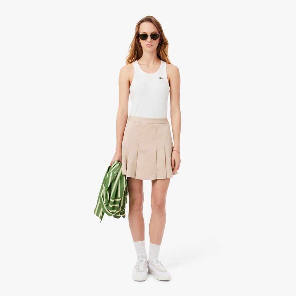 Váy Xếp Ly Ngắn Lacoste Nữ Chất Liệu Cotton Co Giãn