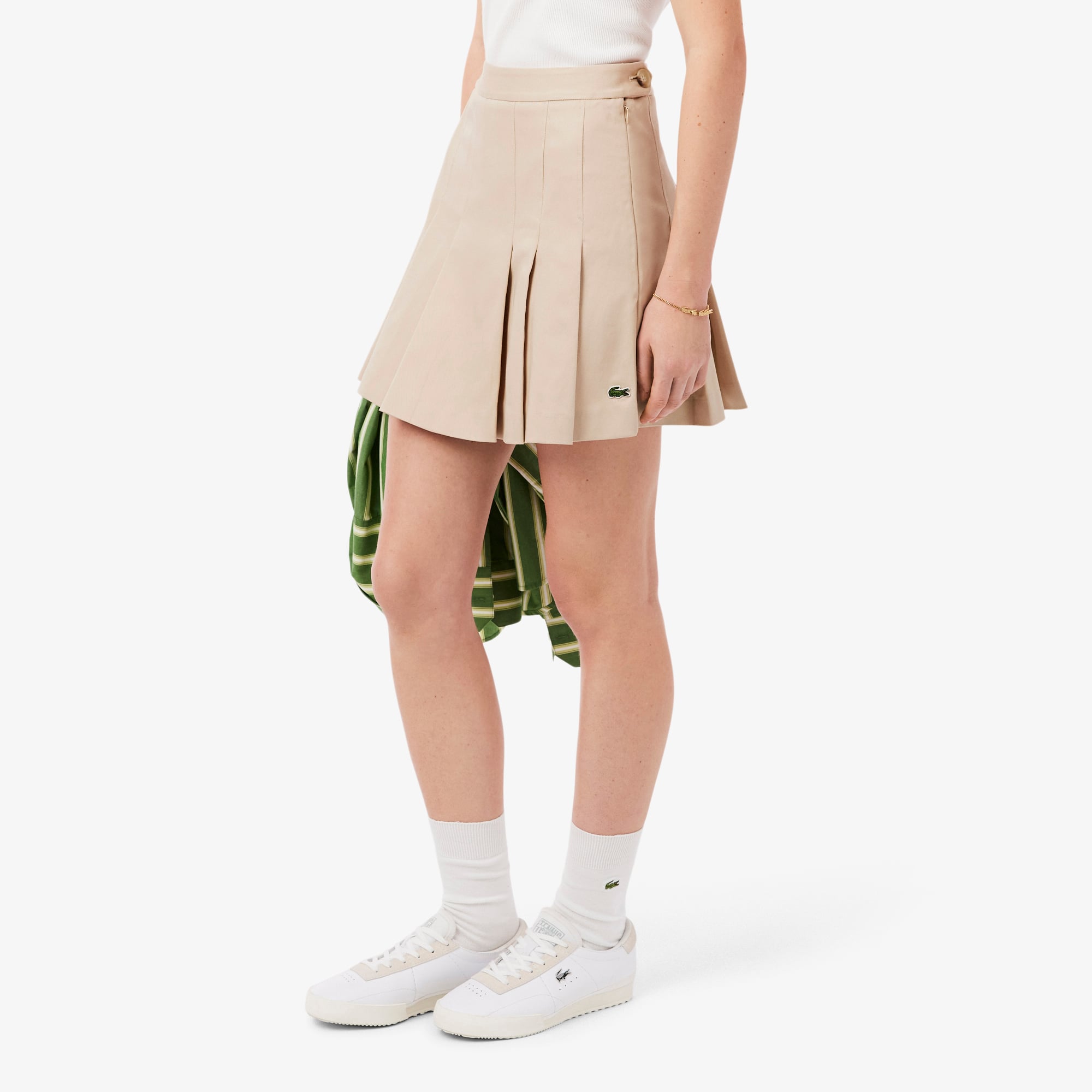 Váy Xếp Ly Ngắn Lacoste Nữ Chất Liệu Cotton Co Giãn