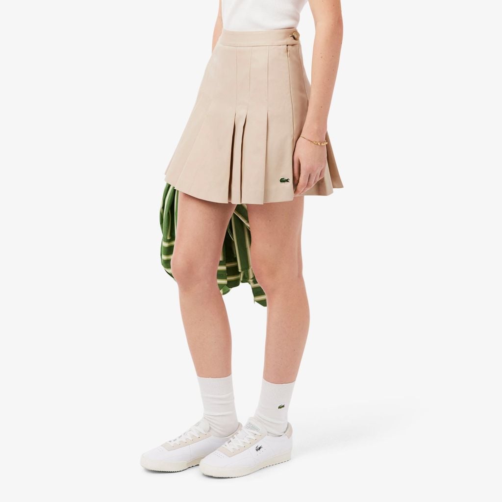 Váy Xếp Ly Ngắn Lacoste Nữ Chất Liệu Cotton Co Giãn