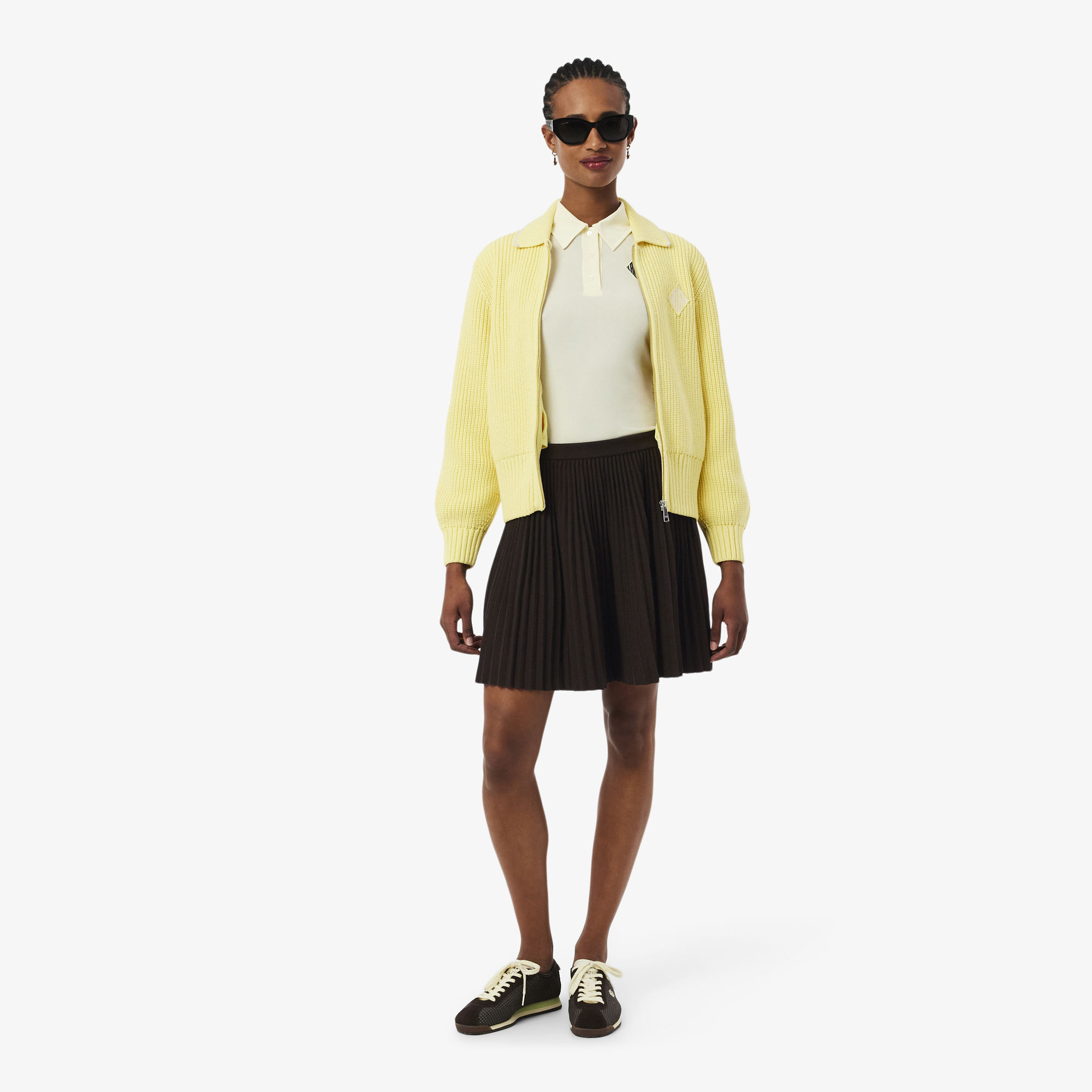 Váy Ngắn Lacoste Nữ Dáng Chữ A Có Lưới Xếp Ly