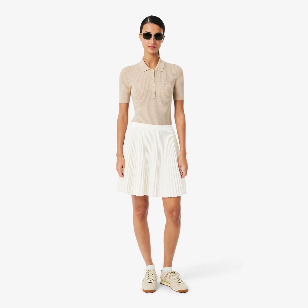 Váy Ngắn Lacoste Nữ Dáng Chữ A Có Lưới Xếp Ly