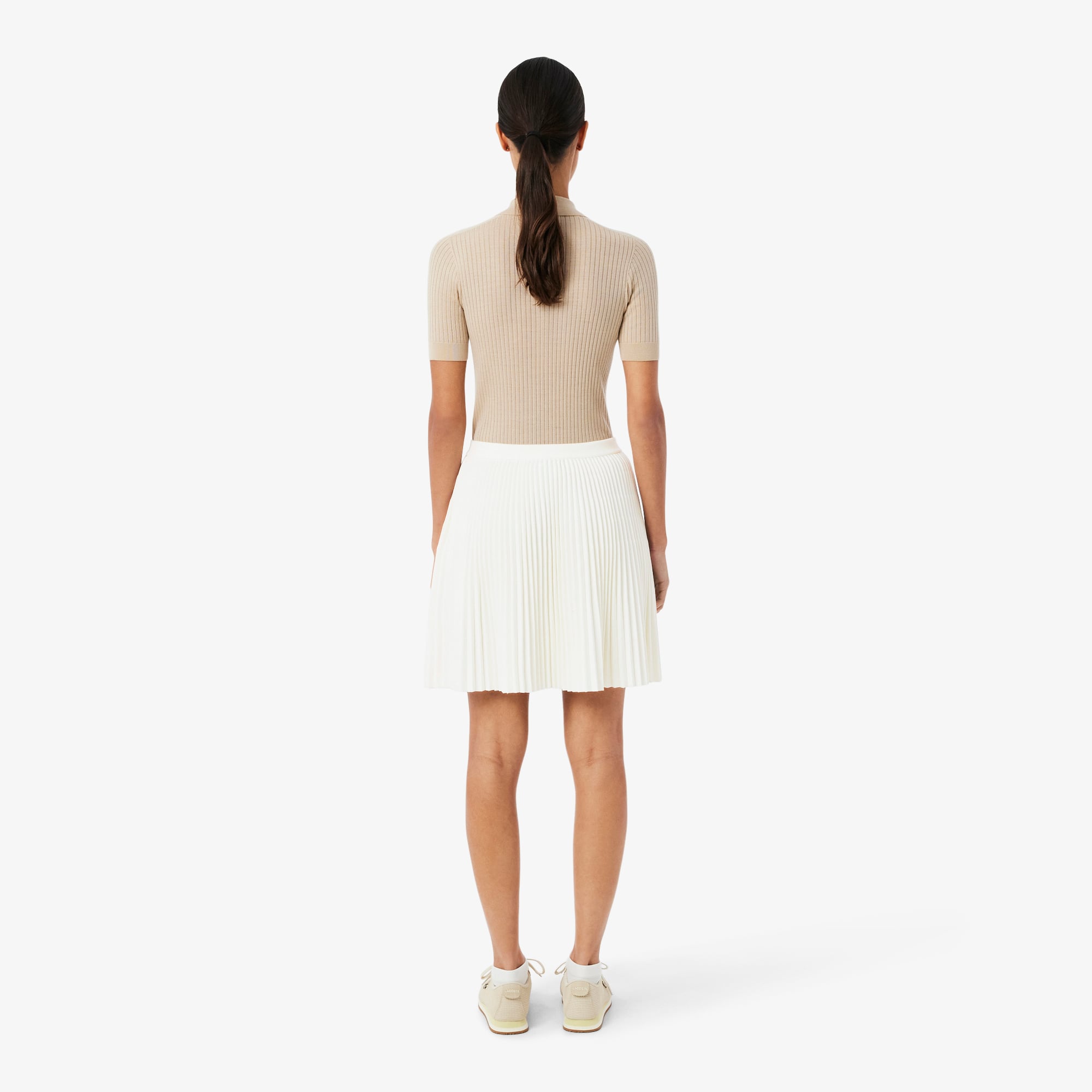 Váy Ngắn Lacoste Nữ Dáng Chữ A Có Lưới Xếp Ly