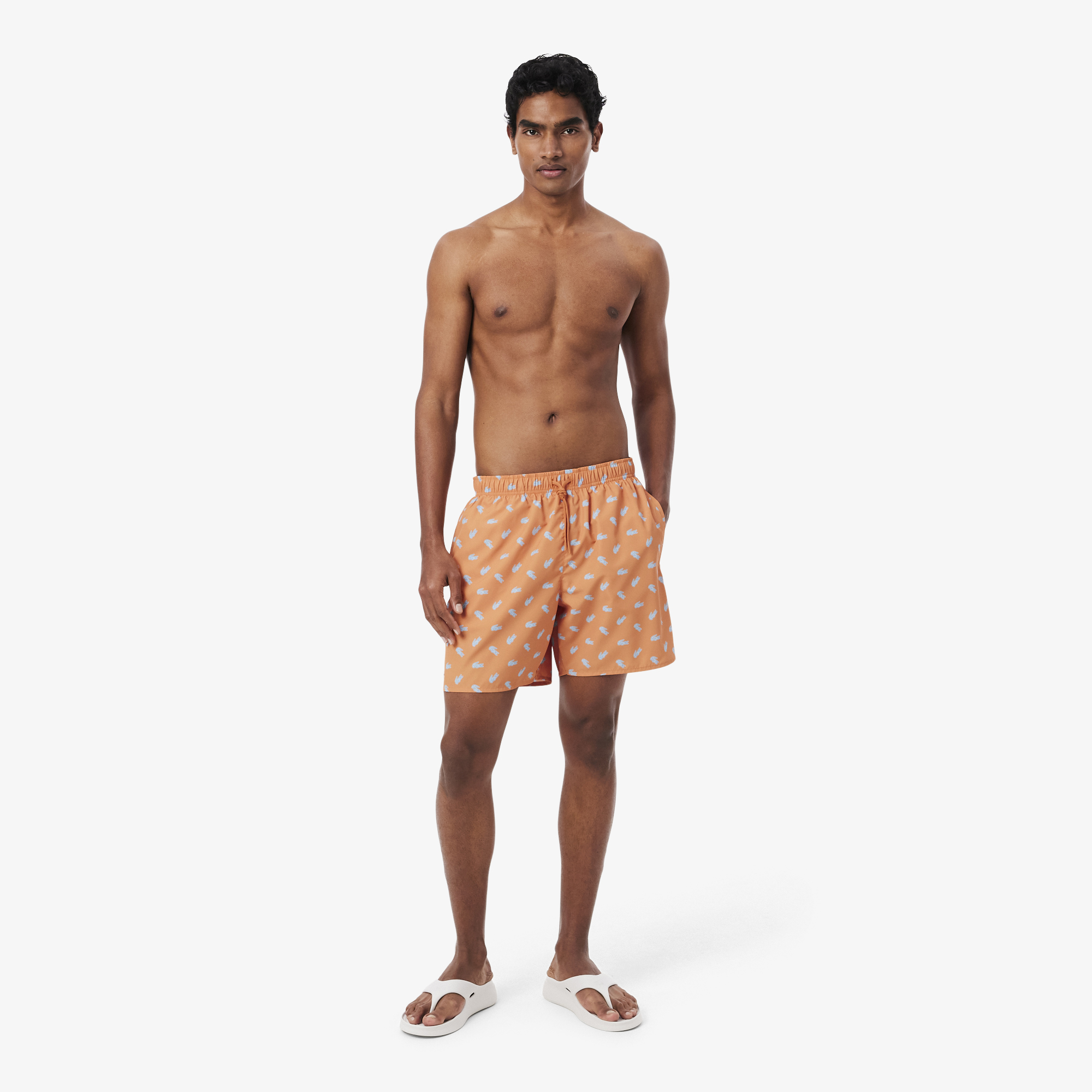 Quần Bơi Trunk Lacoste Nam Độ Dài Trung Bình In Hình Cá Sấu