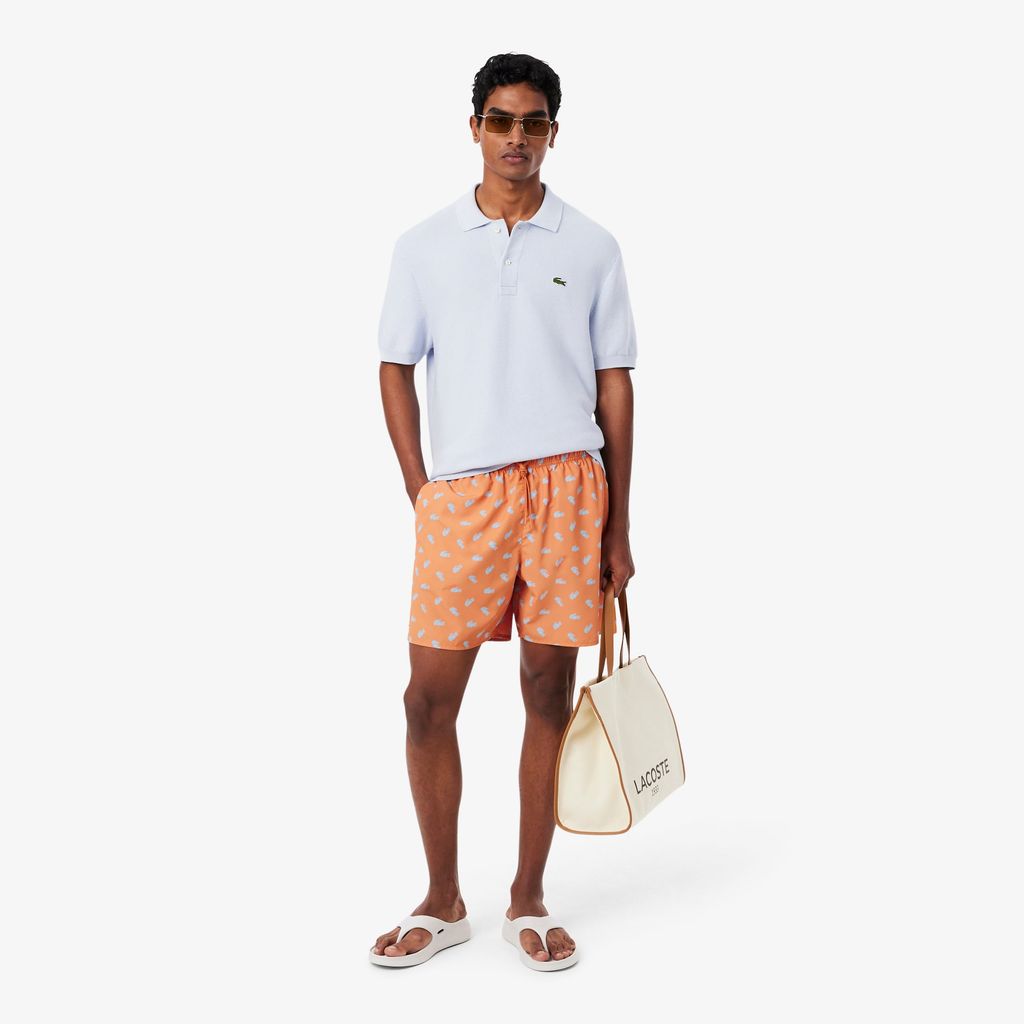 Quần Bơi Trunk Lacoste Nam Độ Dài Trung Bình In Hình Cá Sấu