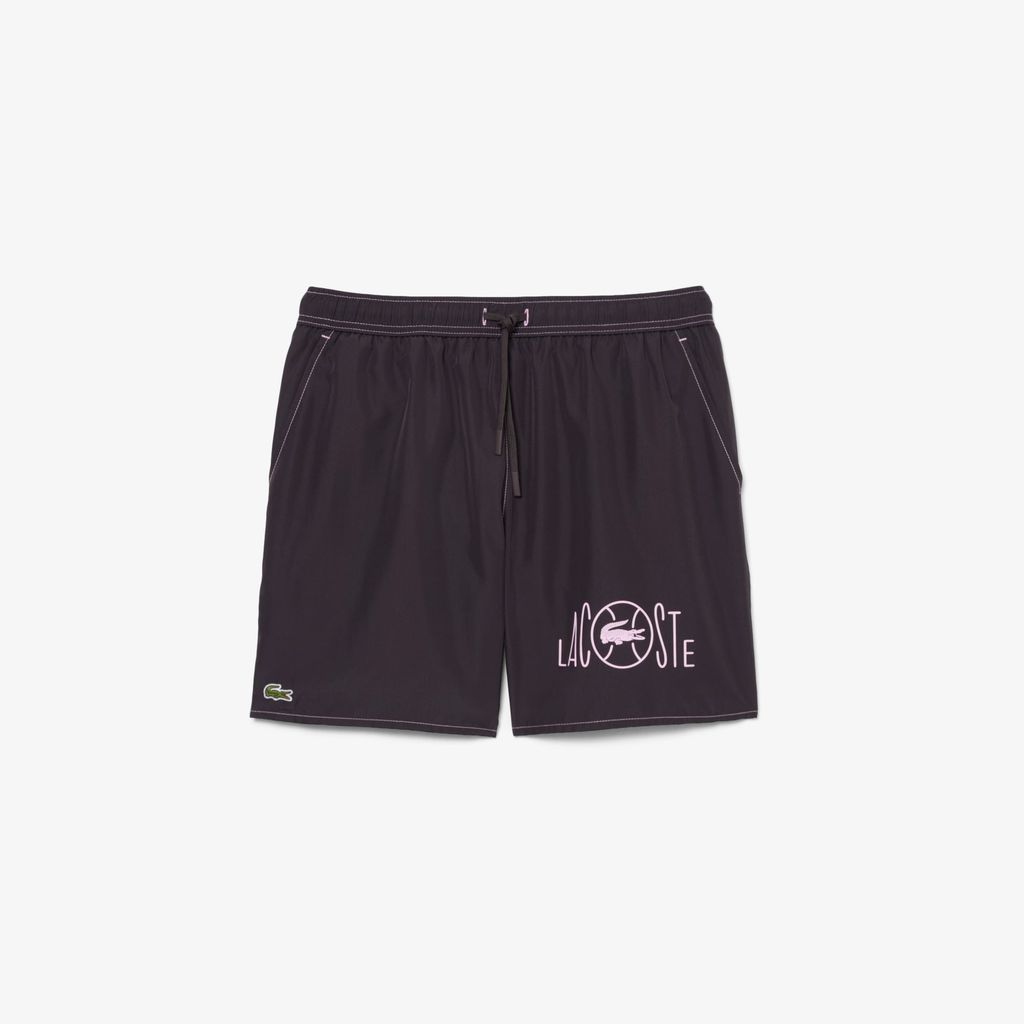 Quần Bơi Lacoste Nam In Họa Tiết Tennis Độ Dài Trung Bình