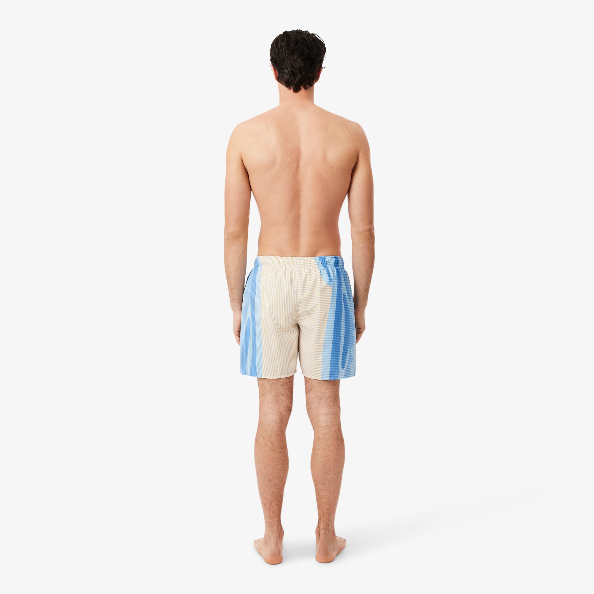 Quần Bơi Trunk Lacoste Nam Kẻ Sọc Độ Dài Trung Bình