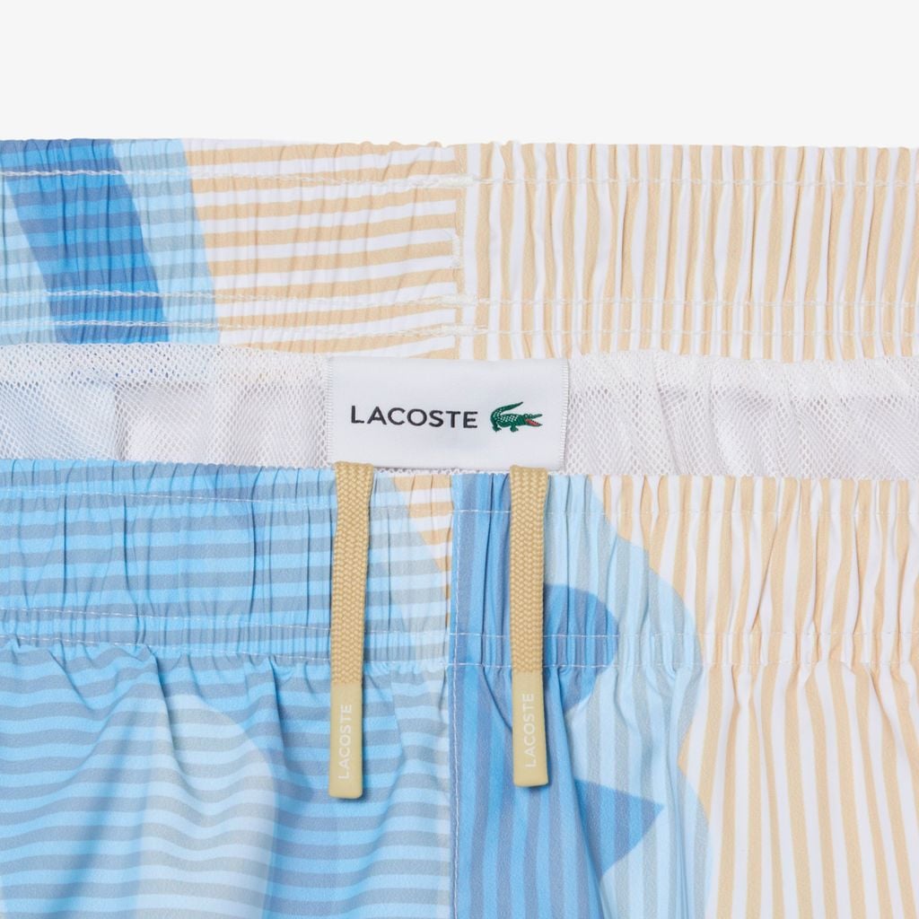 Quần Bơi Trunk Lacoste Nam Kẻ Sọc Độ Dài Trung Bình