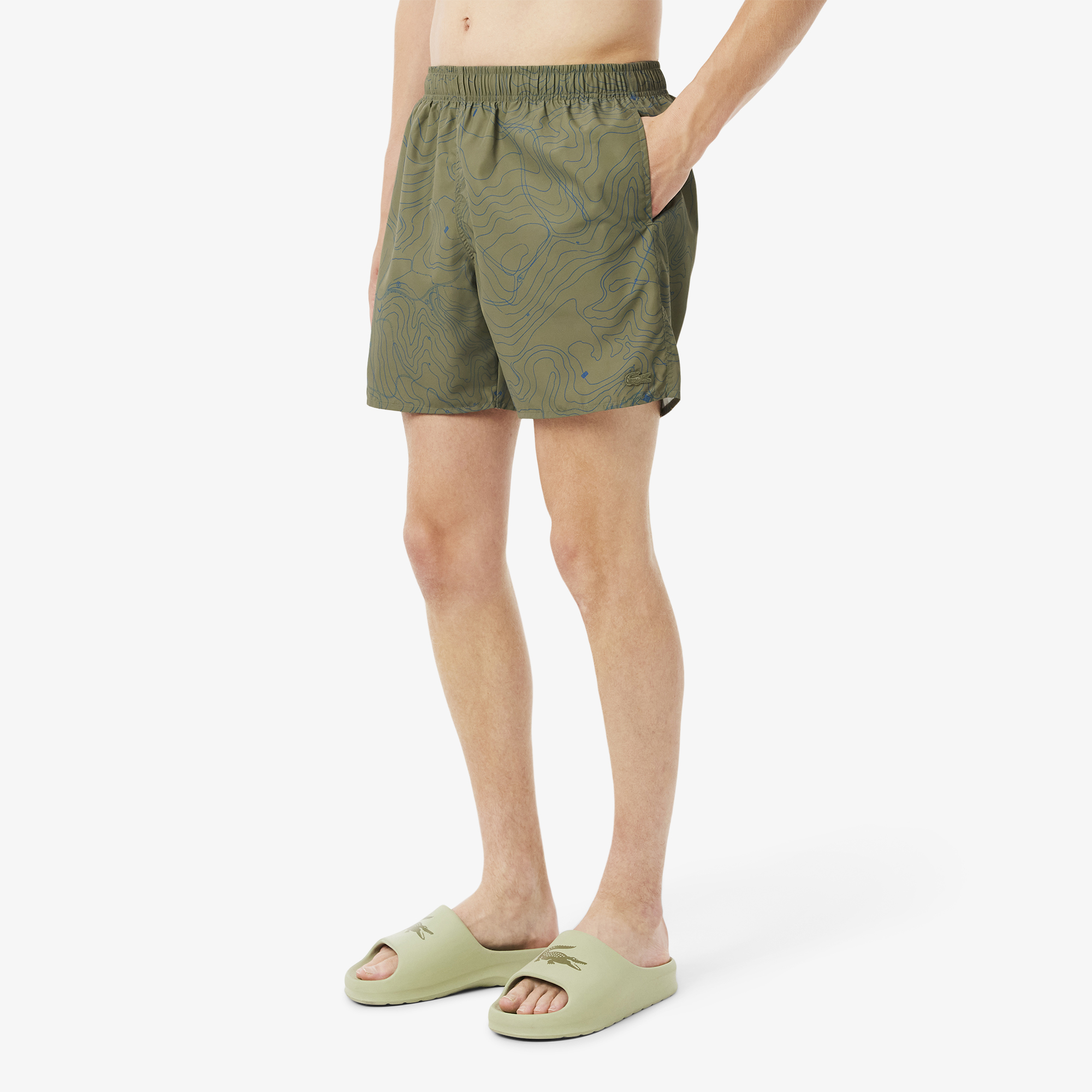 Quần Bơi Lacoste Nam In Họa Tiết Dài Vừa Phải