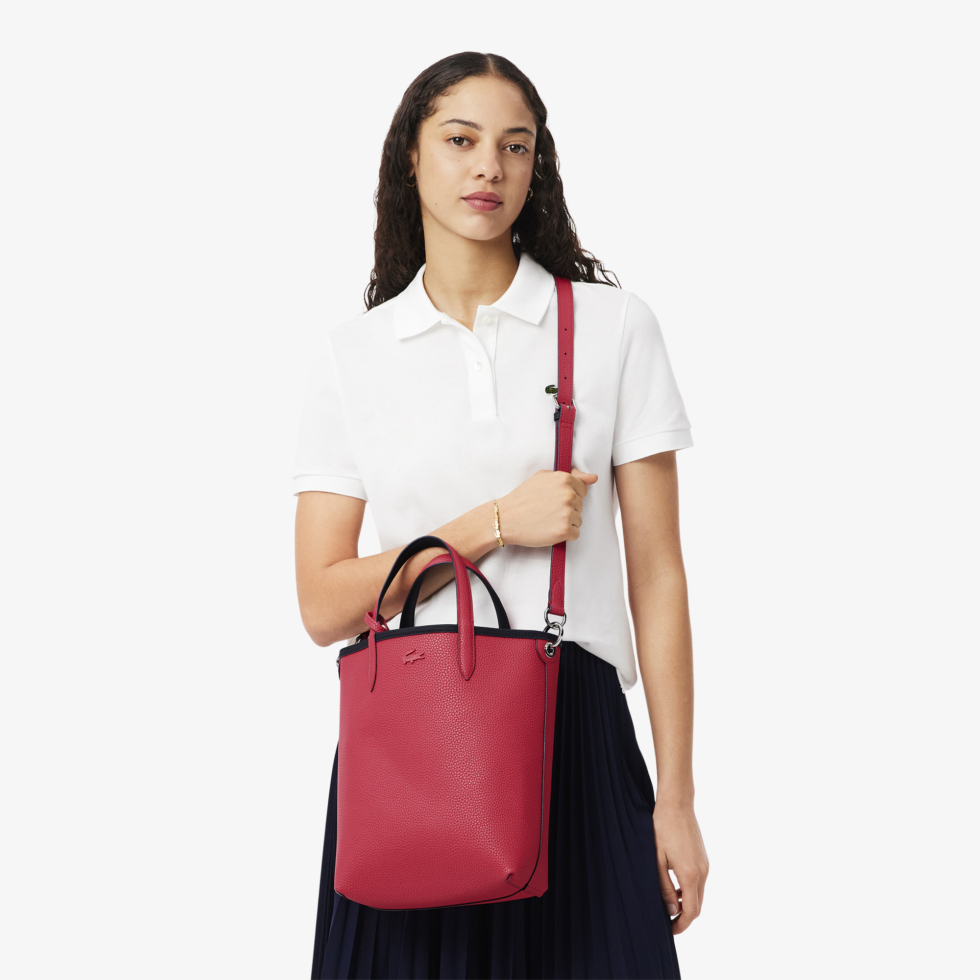 Túi Xách Lacoste Nữ Anna Chất Liệu Coated Canvas Có Thể Lộn Mặt Trái