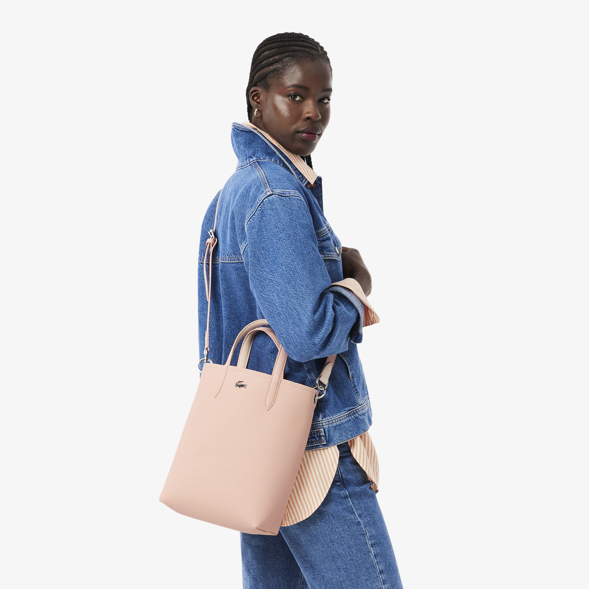 Túi Xách Lacoste Nữ Anna Chất Liệu Coated Canvas Có Thể Lộn Mặt Trái