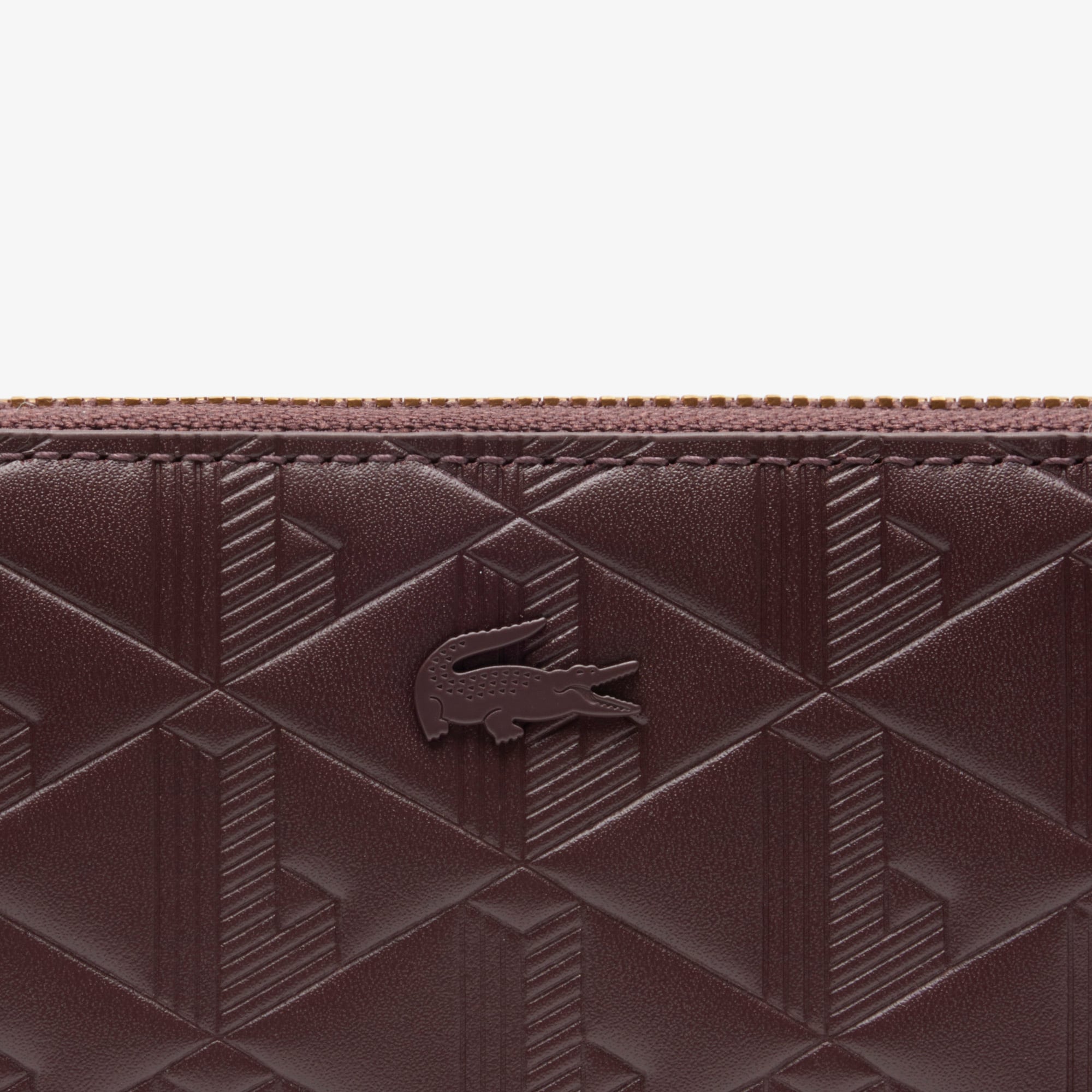 Ví Lacoste Nữ Maheki Có Khóa Kéo Dập Nổi Chất Liệu Da