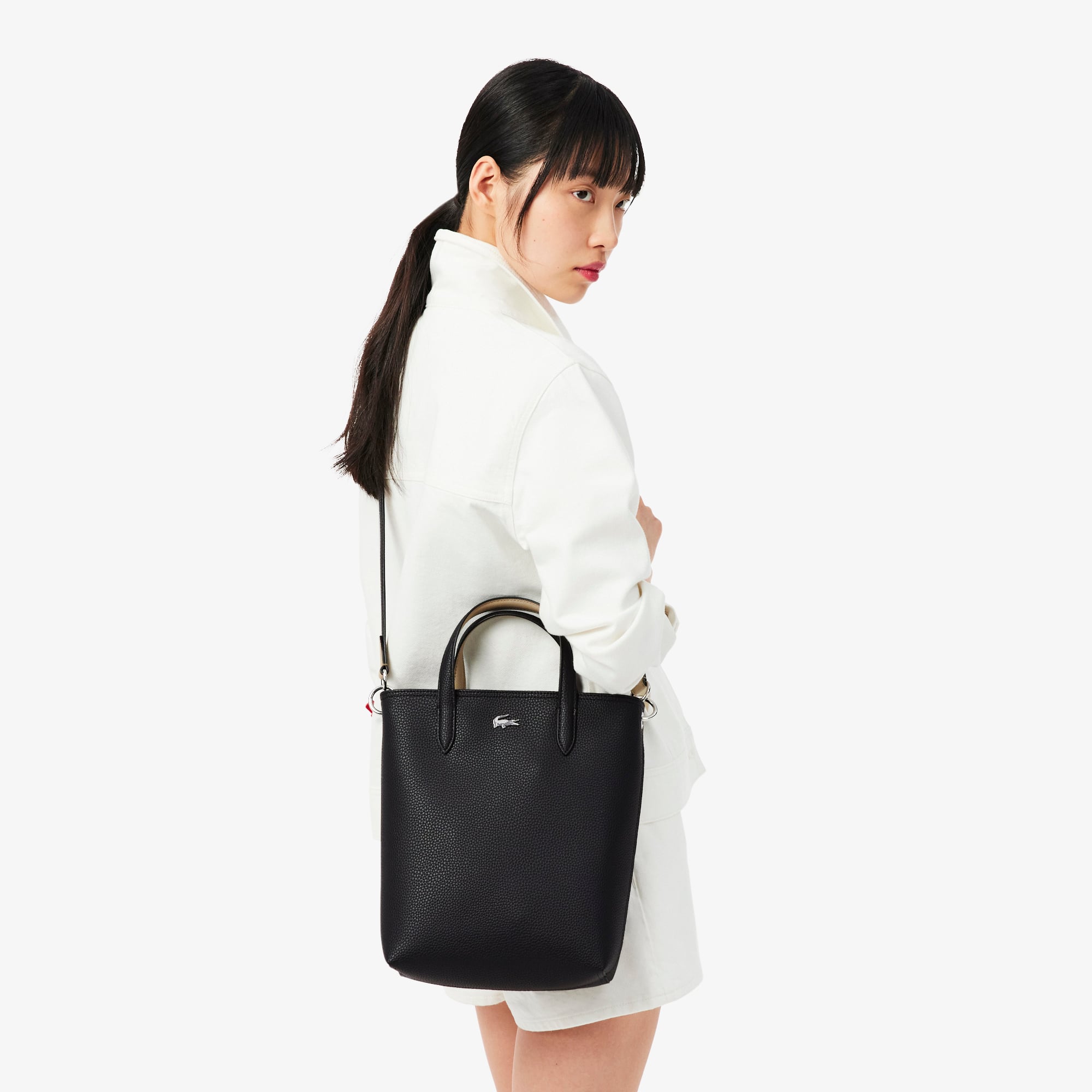 Tote Túi Tote Lacoste Nữ Anna Hai Mặt Dáng Đứng