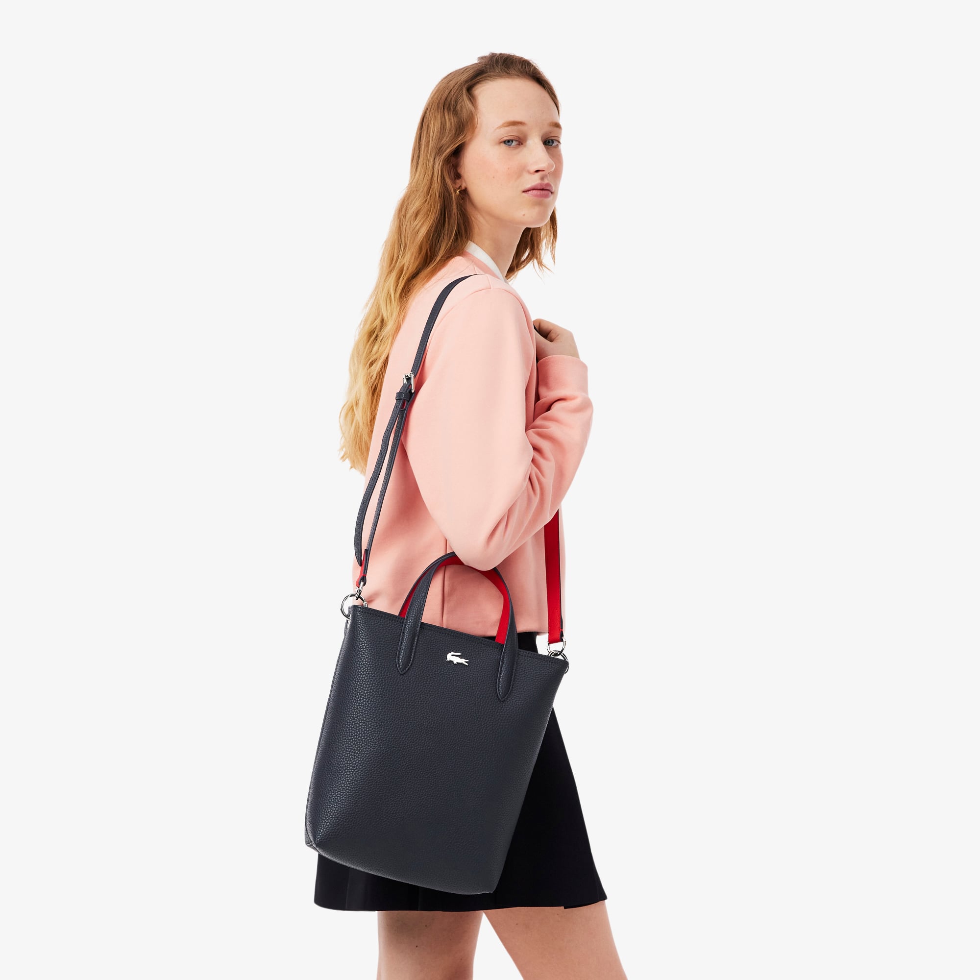 Tote Túi Tote Lacoste Nữ Anna Hai Mặt Dáng Đứng
