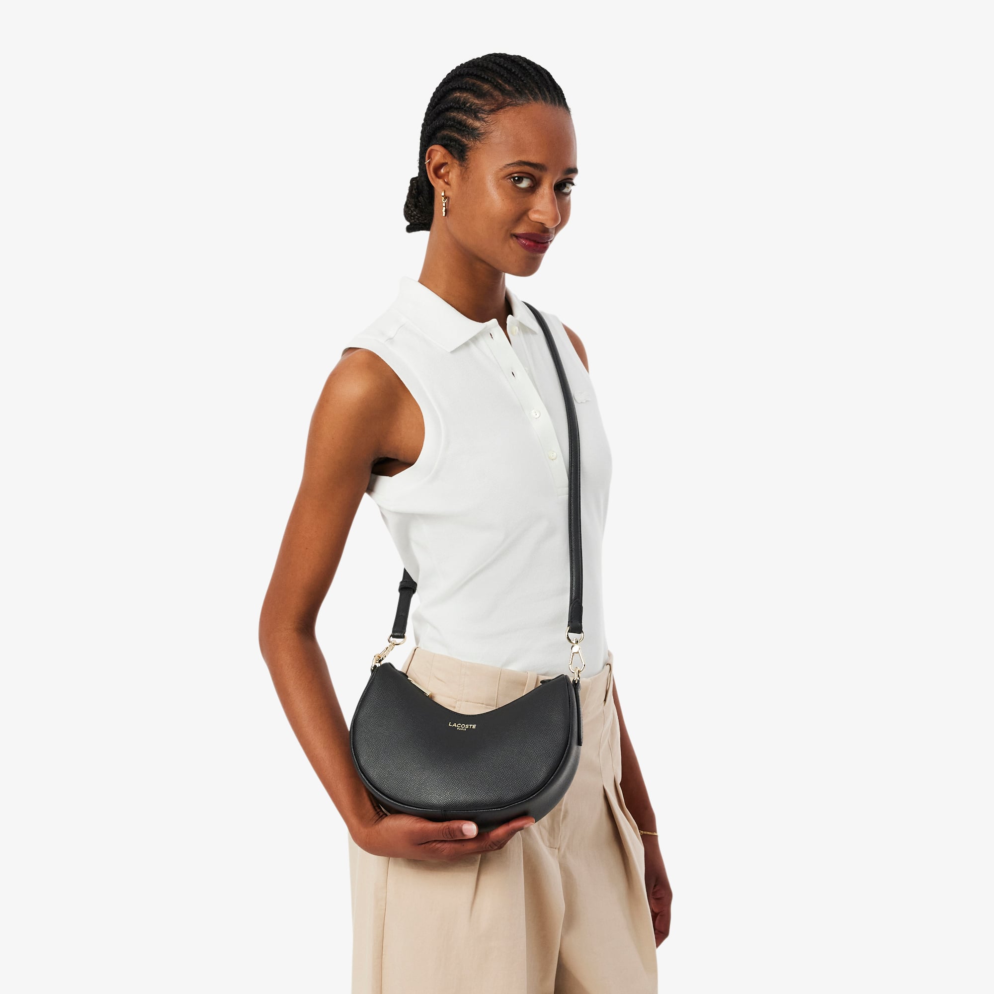 Túi Đeo Vai Bán Nguyệt Lacoste Nữ Champs-Élysées Size Nhỏ