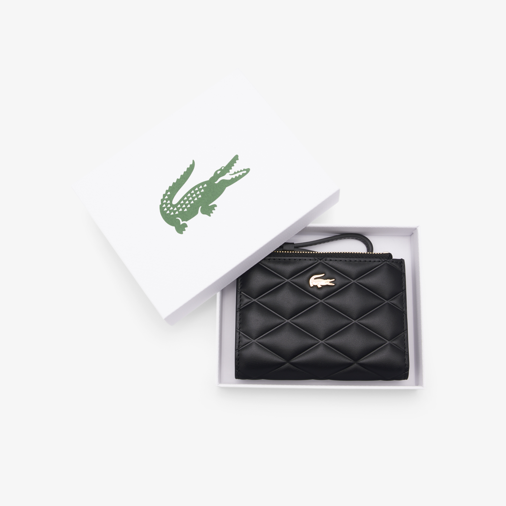 Ví Đựng Tiền Xu Lacoste Nữ Chất Liệu Da Cá Sấu