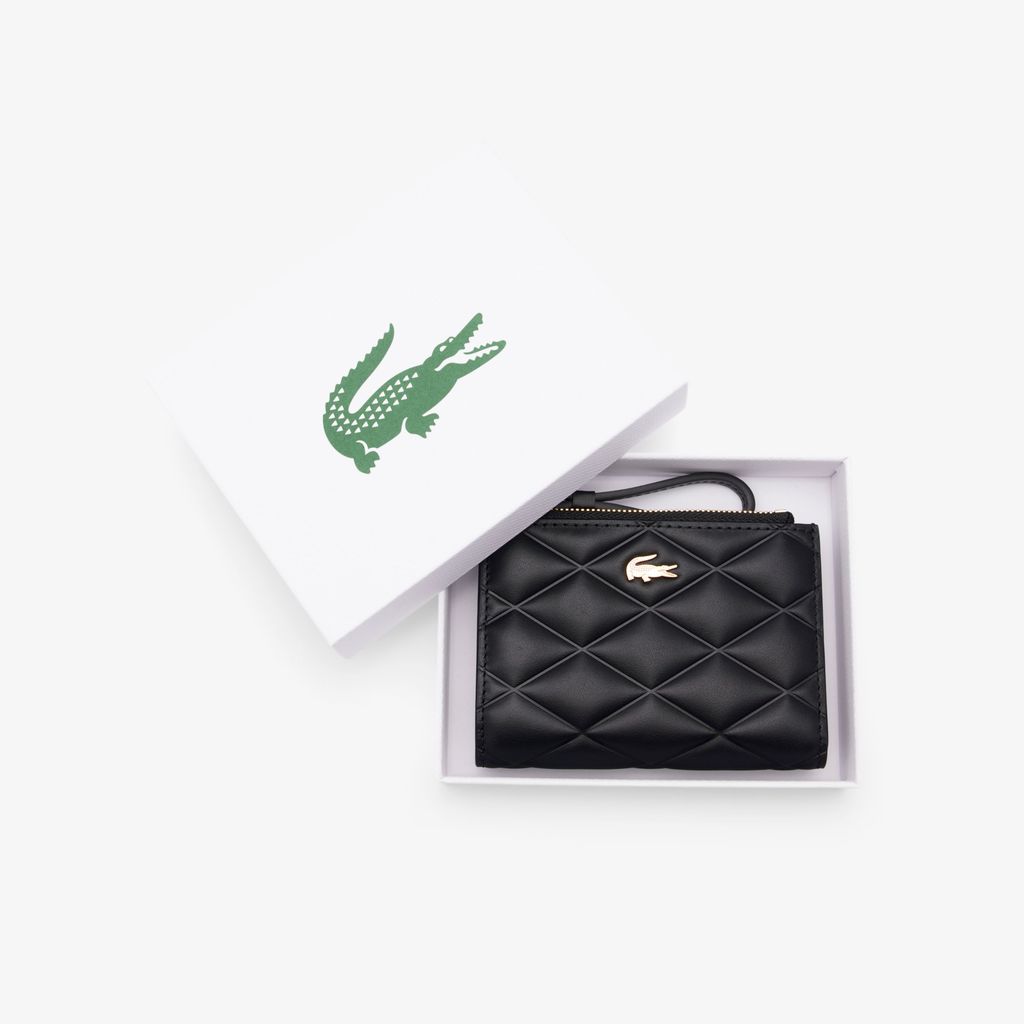 Ví Đựng Tiền Xu Lacoste Nữ Chất Liệu Da Cá Sấu