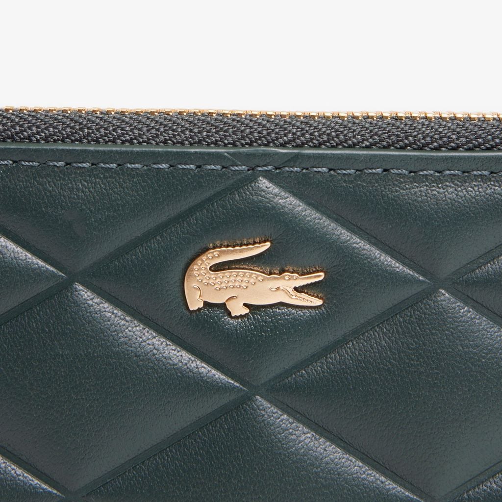 Ví Đựng Tiền Xu Lacoste Nữ Chất Liệu Da Cá Sấu