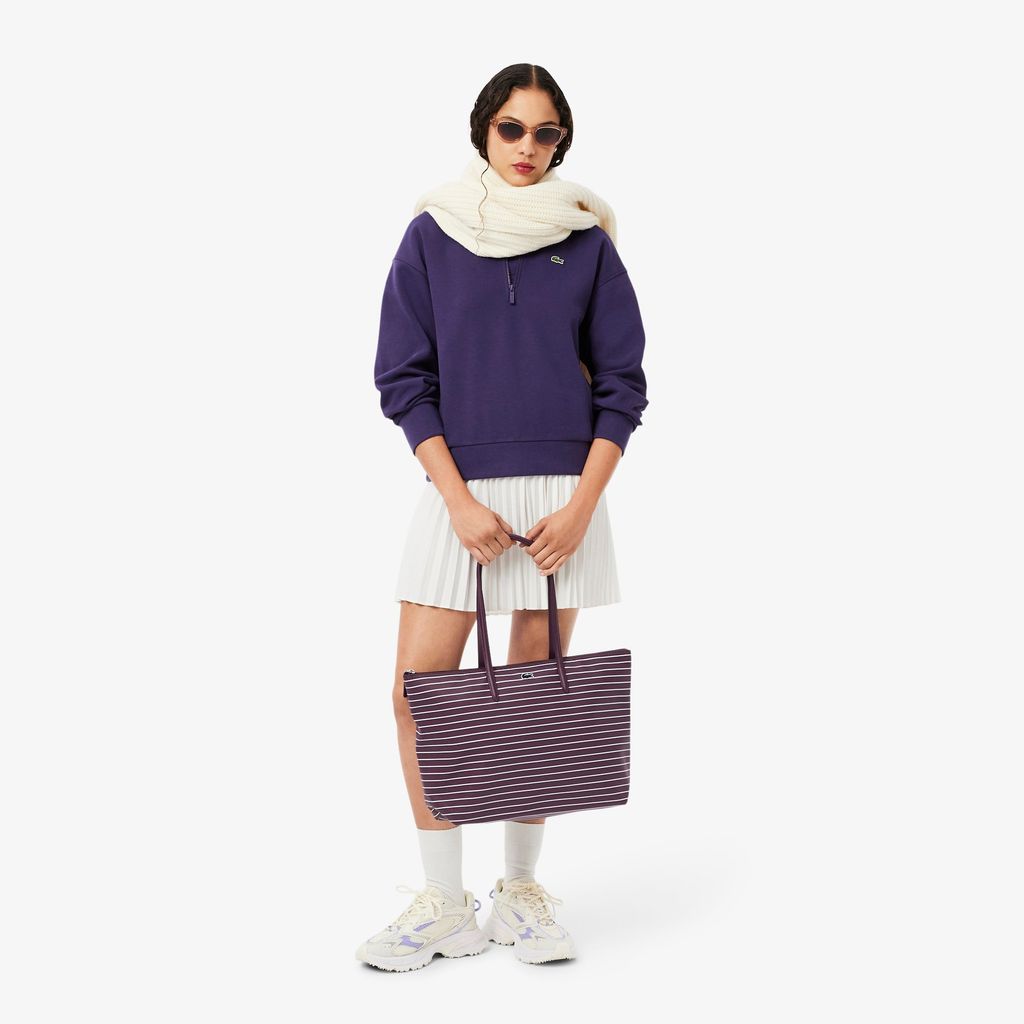 Túi Tote Lacoste Nữ L.12.12 Concept Size Lớn Có Sọc