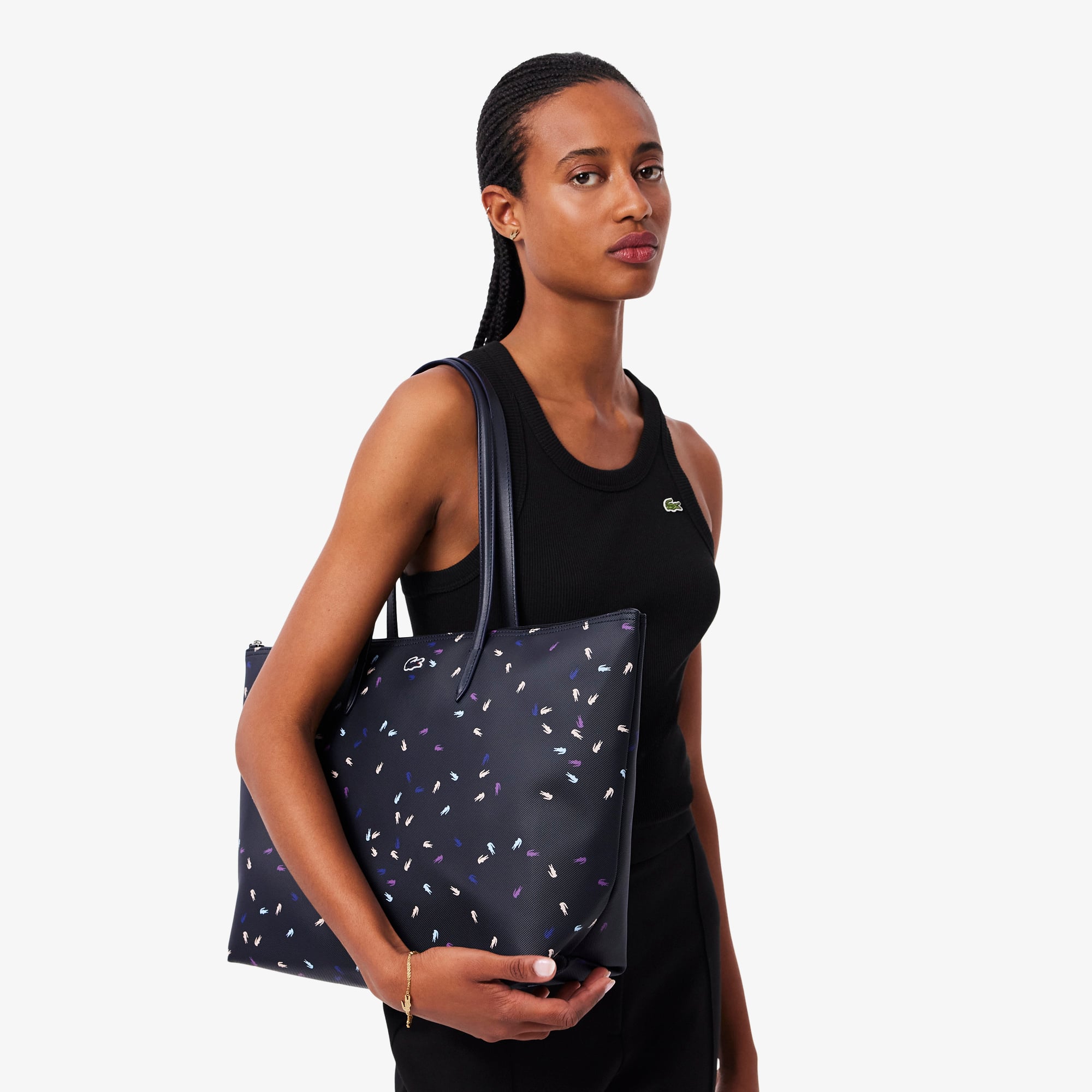 Túi Tote Lacoste Nữ L.12.12 Crocodile Size Lớn