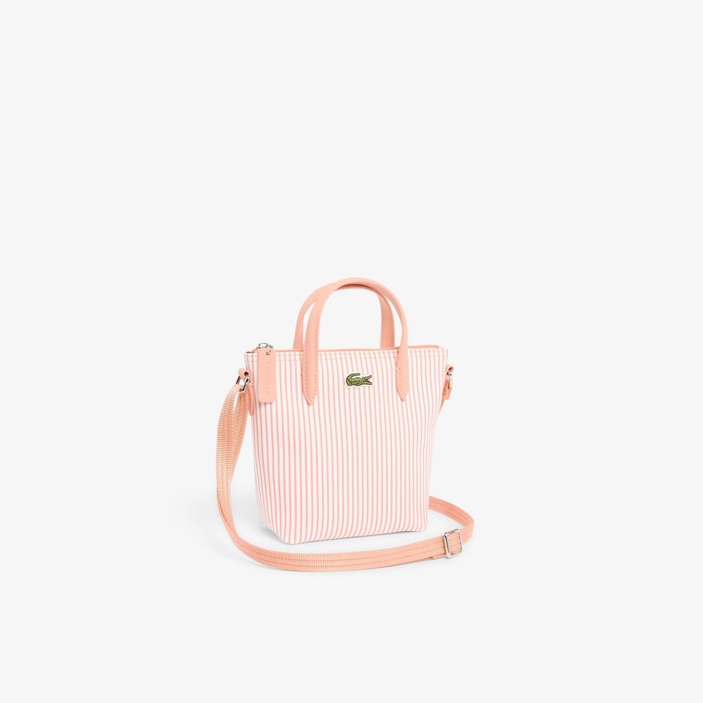 Túi Tote Lacoste Nữ L.12.12 Concept Kẻ Sọc Size Mini
