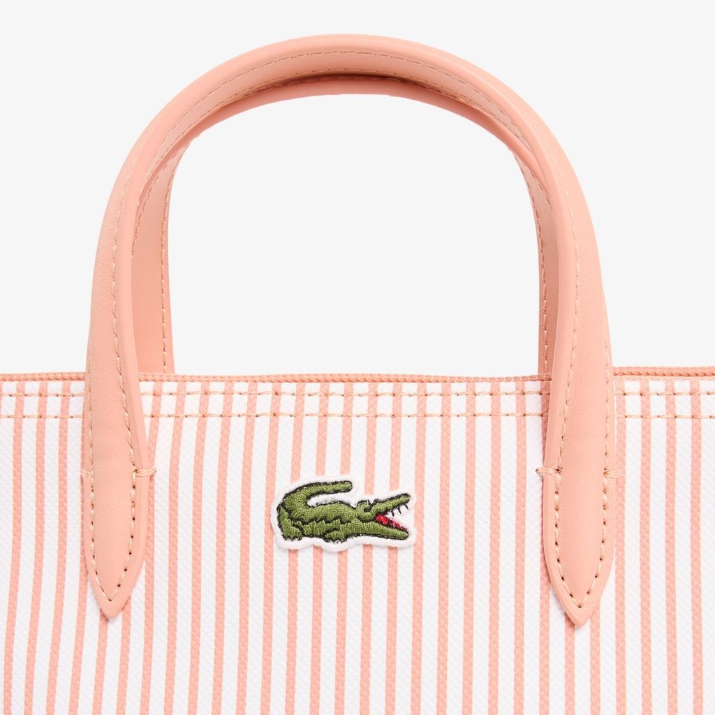 Túi Tote Lacoste Nữ L.12.12 Concept Kẻ Sọc Size Mini