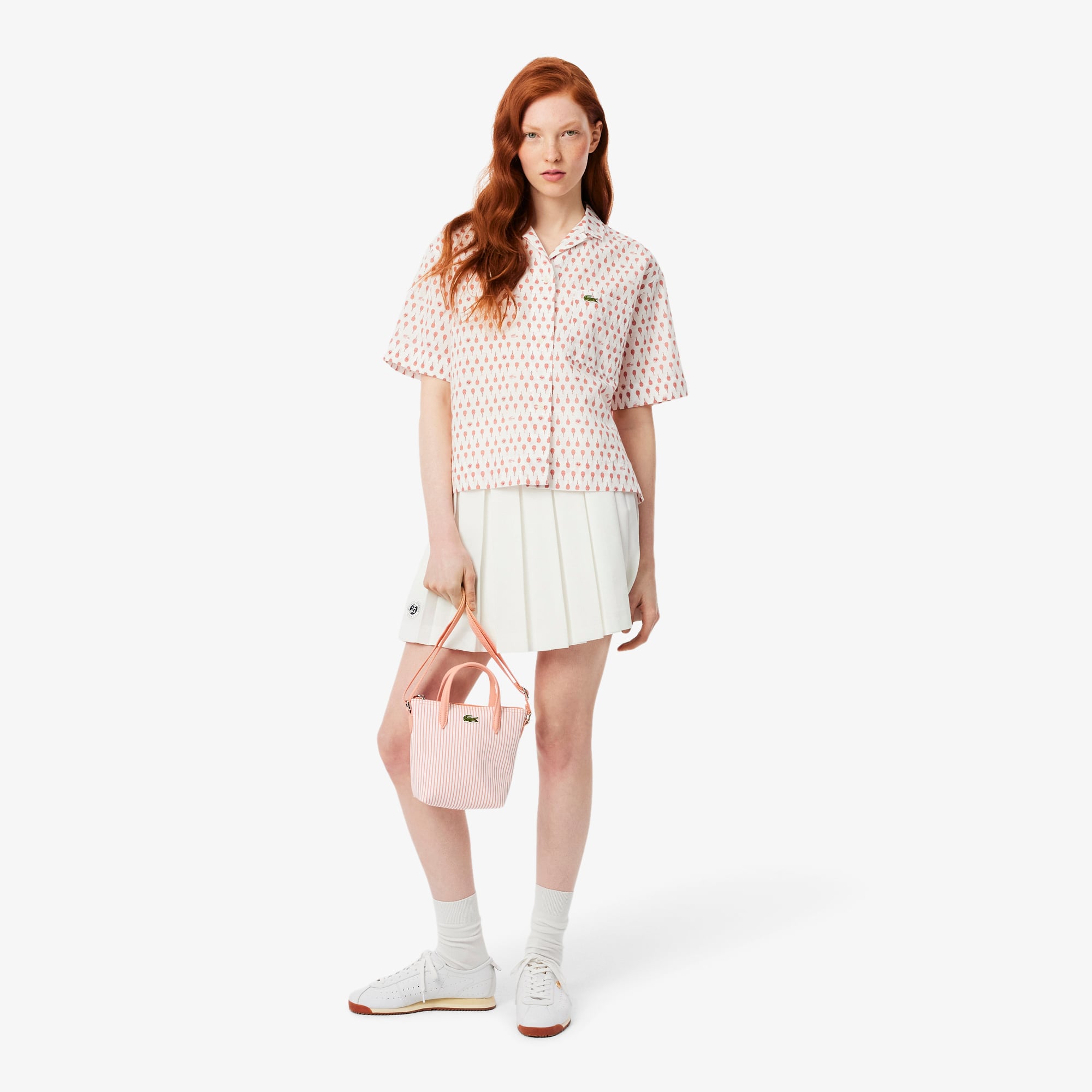 Túi Tote Lacoste Nữ L.12.12 Concept Kẻ Sọc Size Mini