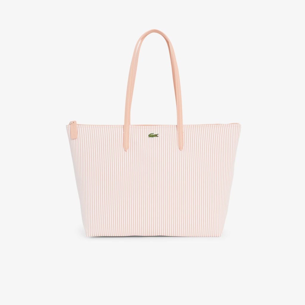 Túi Tote Lacoste Nữ L.12.12 Concept Kẻ Sọc Size Lớn