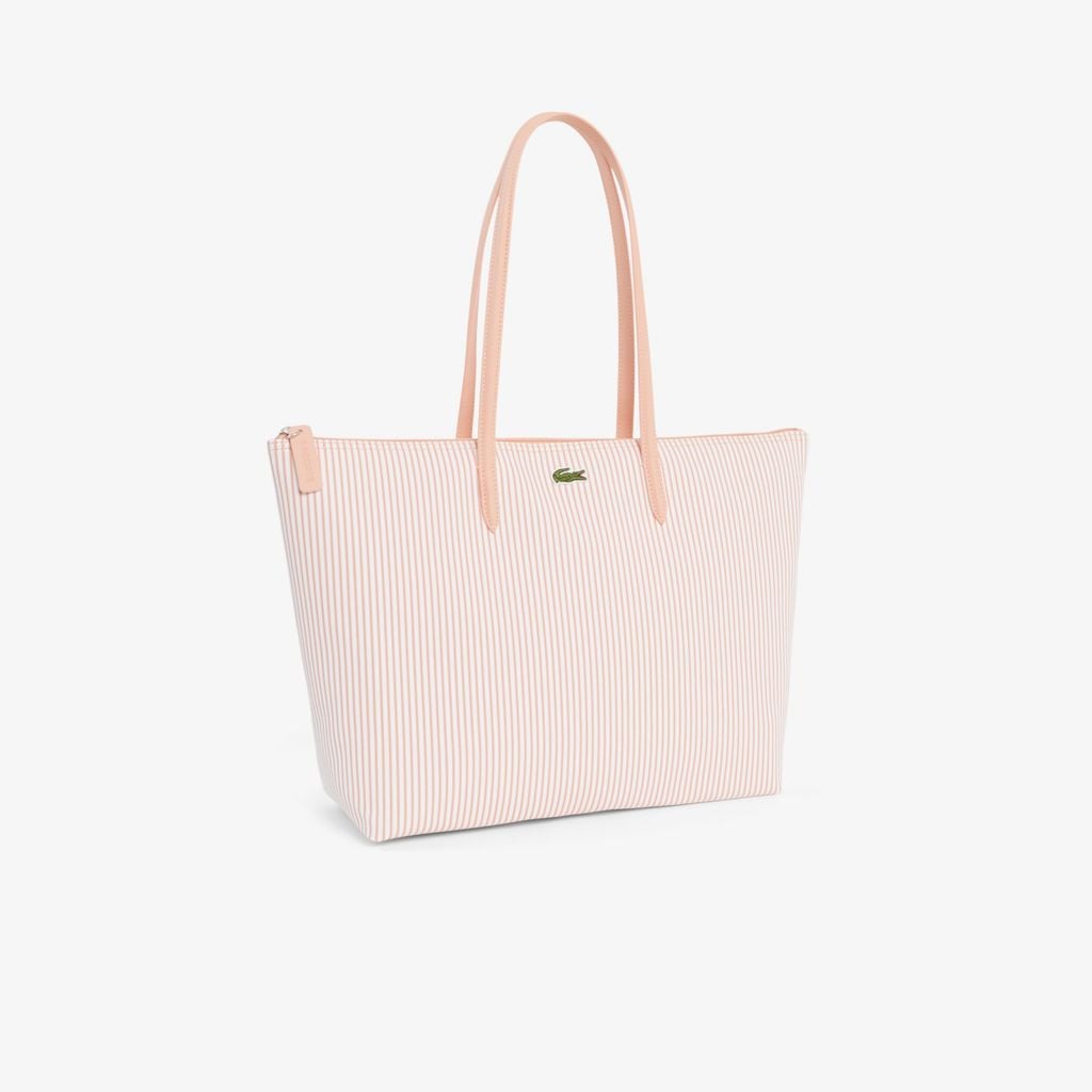 Túi Tote Lacoste Nữ L.12.12 Concept Kẻ Sọc Size Lớn
