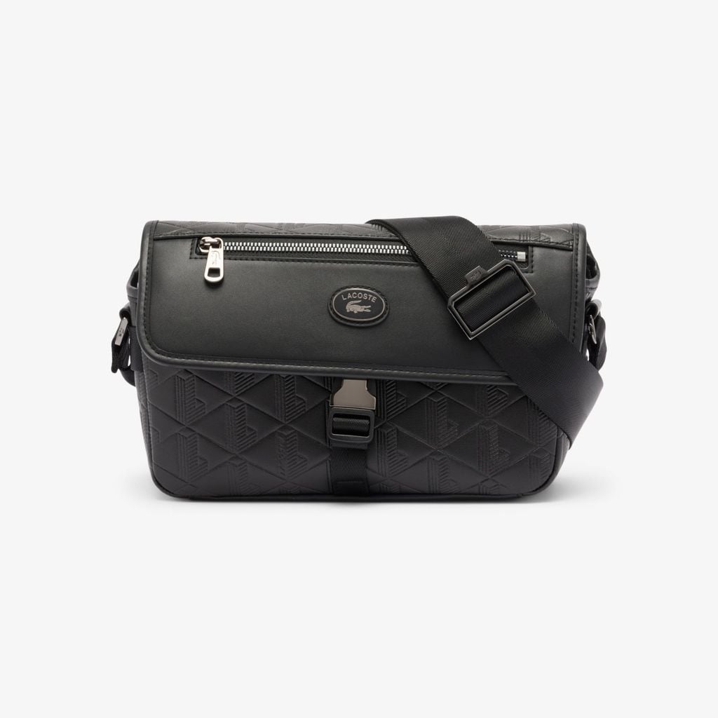 Túi Đeo Chéo Lacoste Nam Nomogramme Có Nắp Chất Liệu Da Size Nhỏ