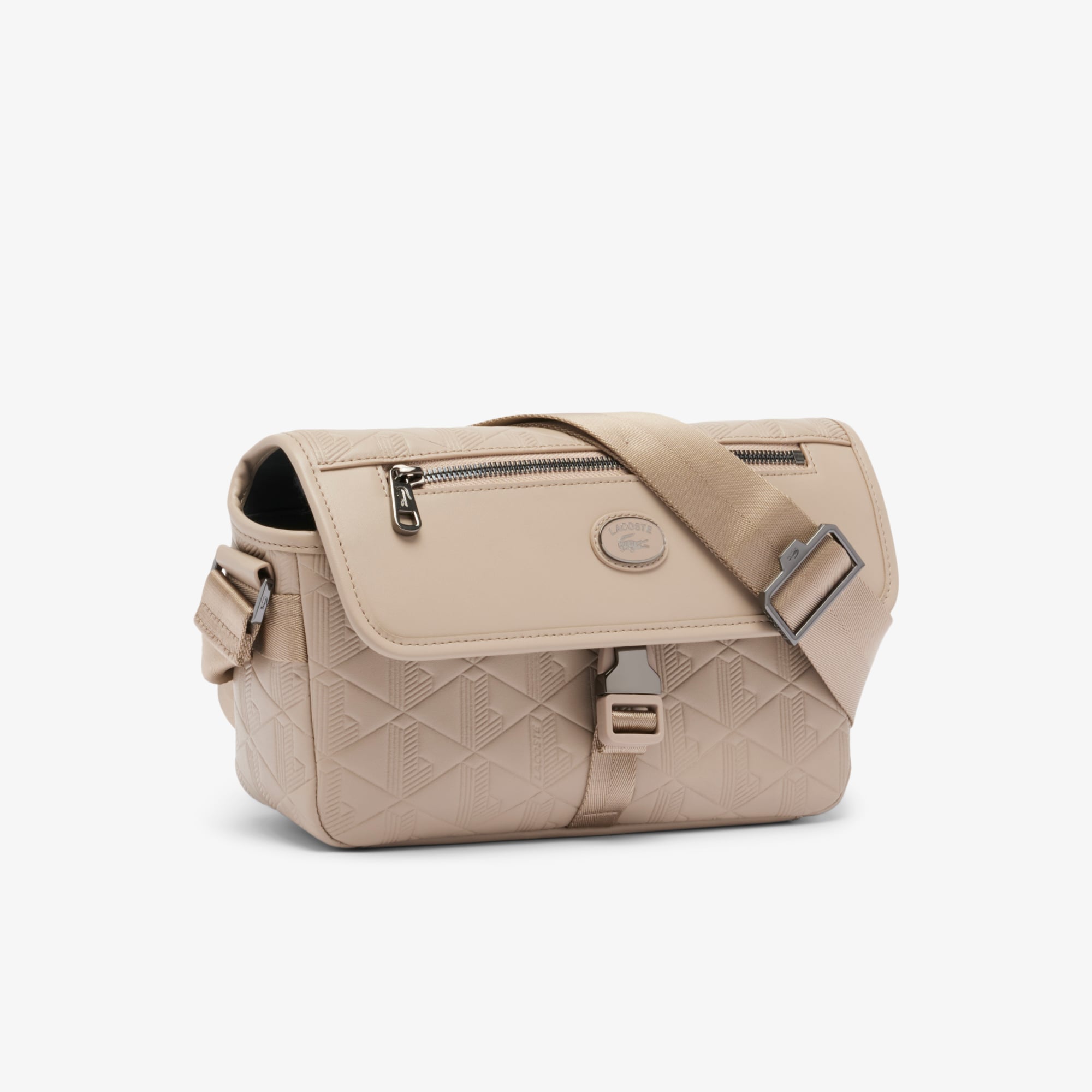 Túi Đeo Chéo Lacoste Nam Nomogramme Có Nắp Chất Liệu Da Size Nhỏ