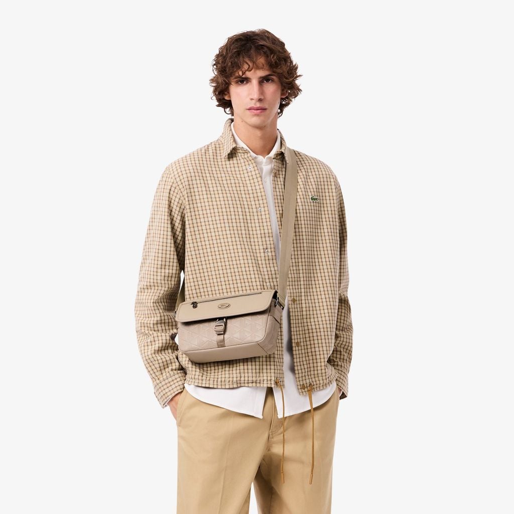 Túi Đeo Chéo Lacoste Nam Nomogramme Có Nắp Chất Liệu Da Size Nhỏ