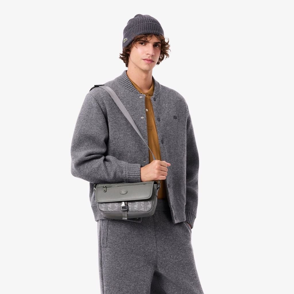 Túi Đeo Chéo Lacoste Nam Nomogramme Có Nắp Chất Liệu Da Size Nhỏ