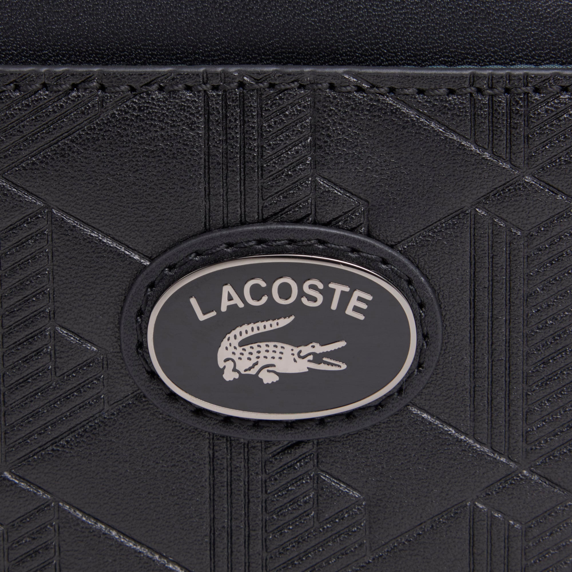 Túi Đeo Chéo Lacoste Nam Dáng Đứng Chất Liệu Da Họa Tiết Monogram