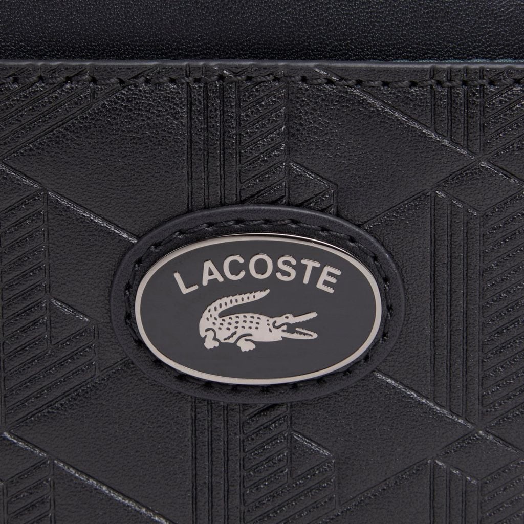 Túi Đeo Chéo Lacoste Nam Dáng Đứng Chất Liệu Da Họa Tiết Monogram