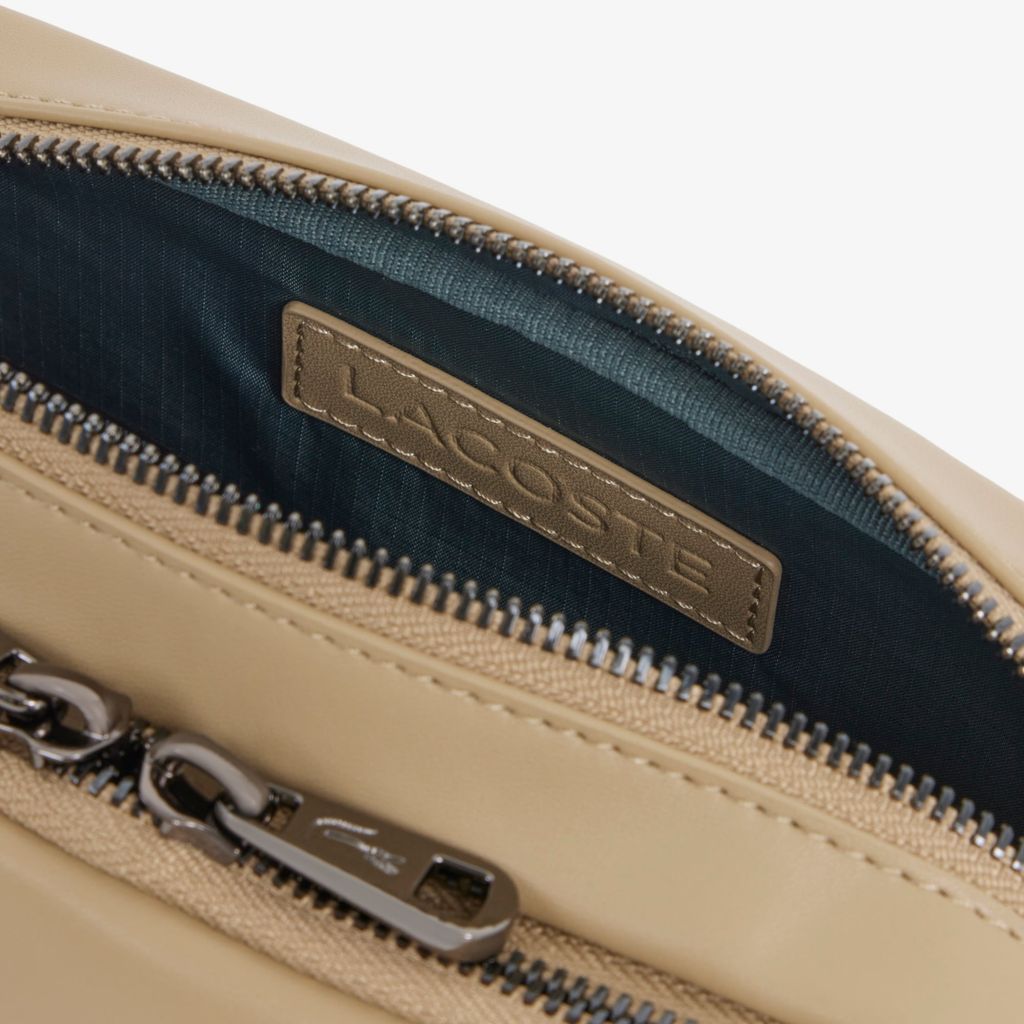 Túi Đeo Chéo Lacoste Nam Dáng Đứng Chất Liệu Da Họa Tiết Monogram