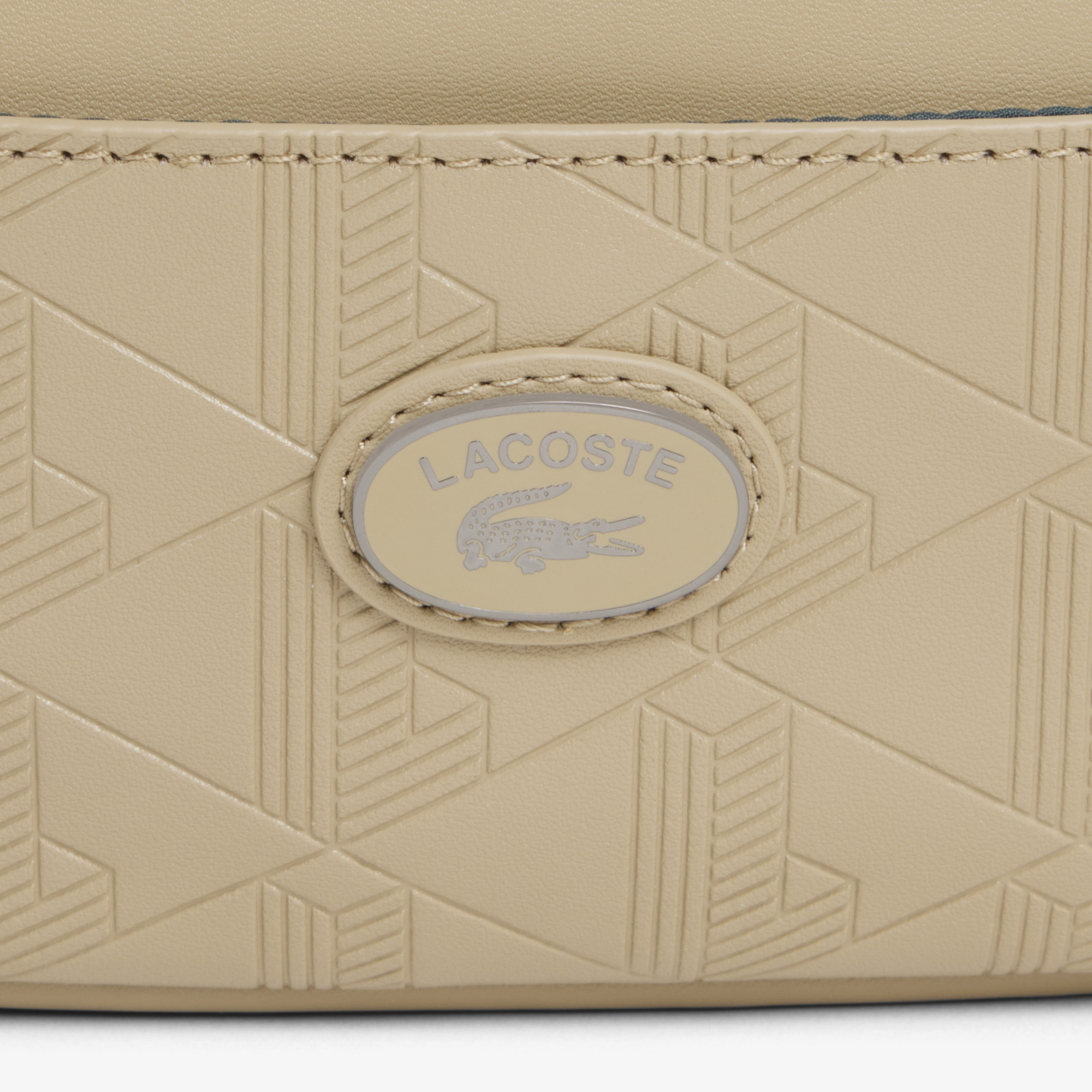 Túi Đeo Chéo Lacoste Nam Dáng Đứng Chất Liệu Da Họa Tiết Monogram