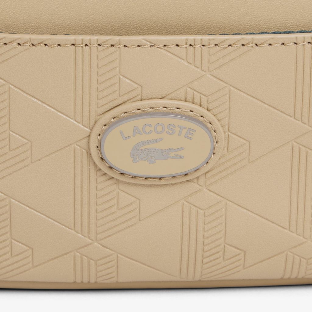 Túi Đeo Chéo Lacoste Nam Dáng Đứng Chất Liệu Da Họa Tiết Monogram