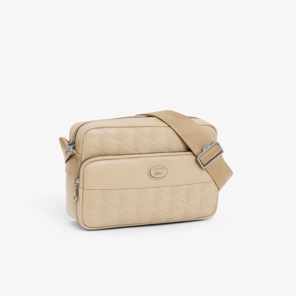 Túi Đeo Chéo Lacoste Nam Chất Liệu Da Họa Tiết Monogram
