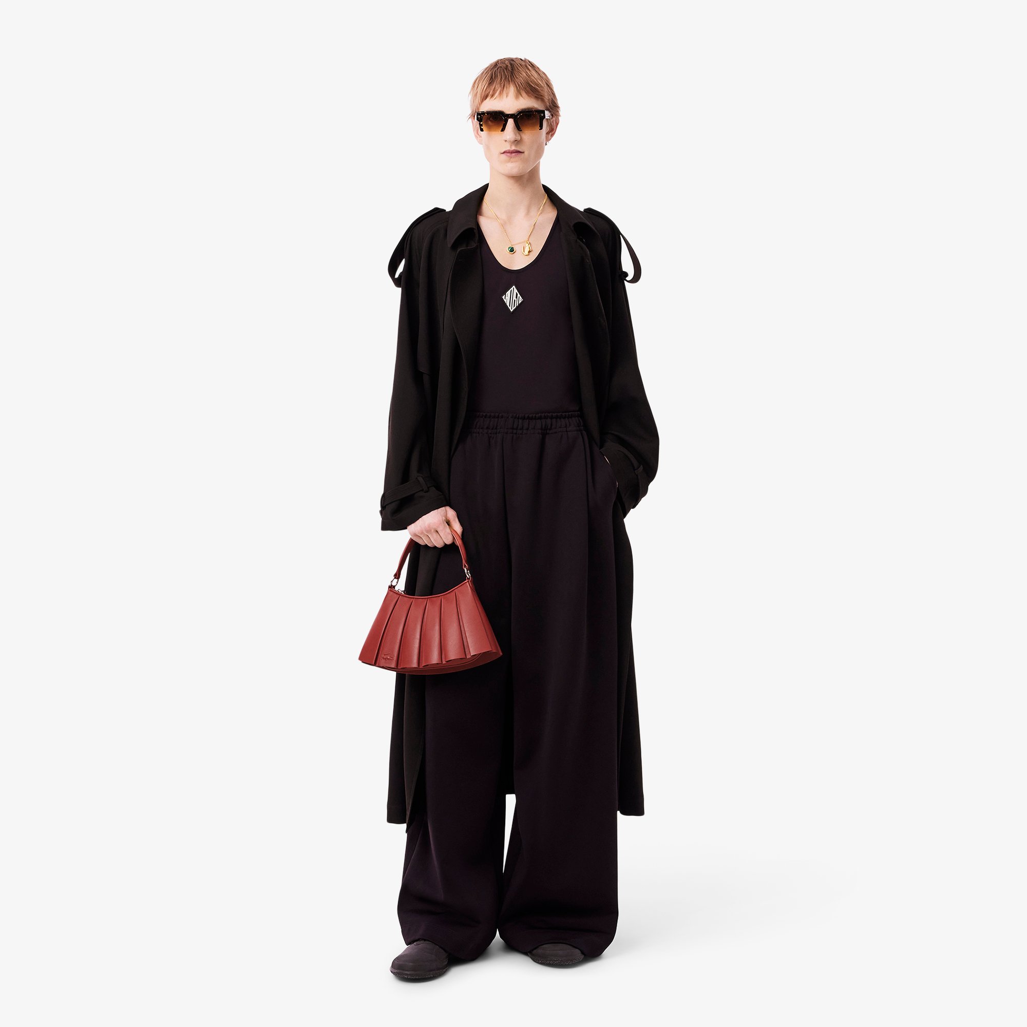 Túi Lacoste Unisex Runway Lenglen Chất Liệu Da Cỡ Nhỏ
