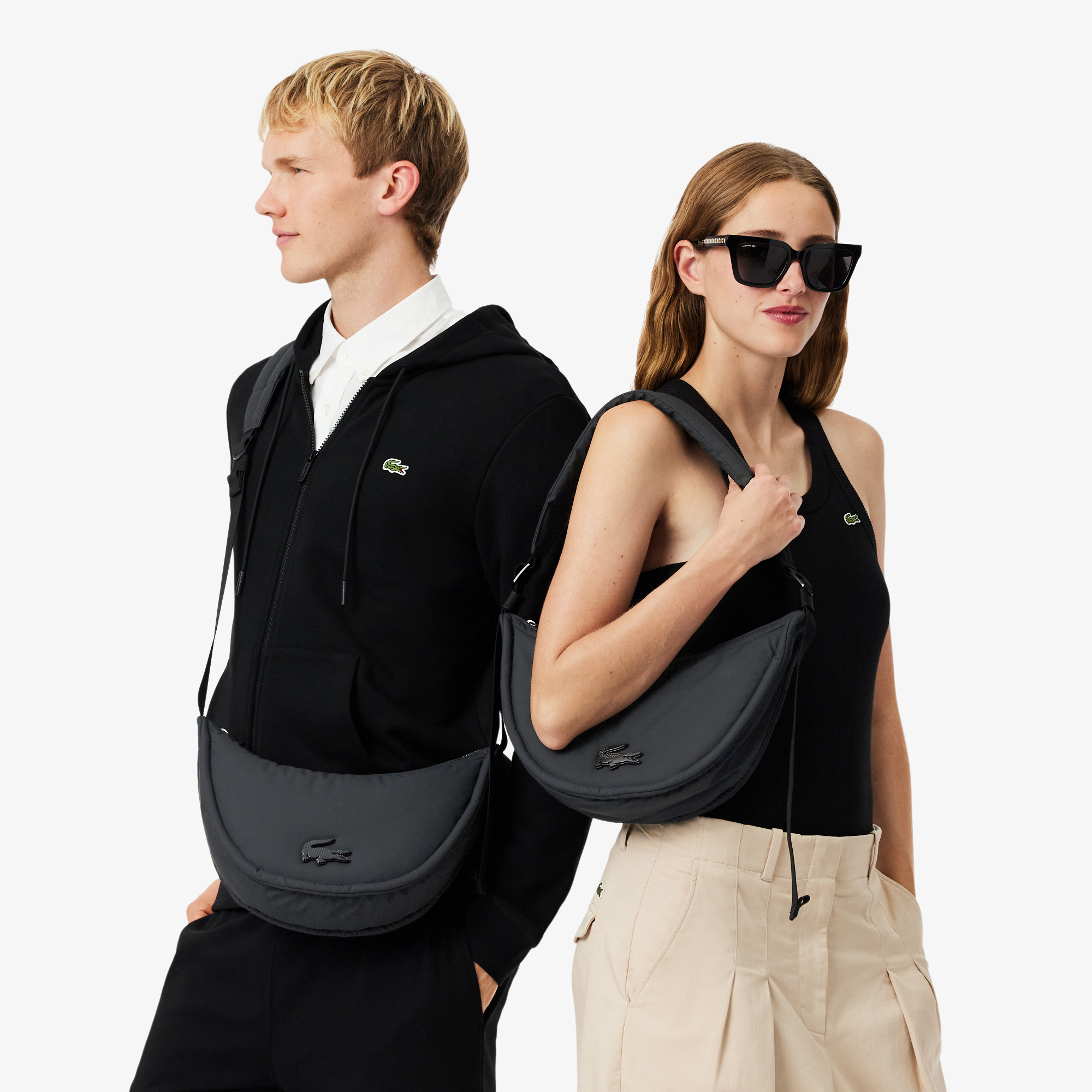 Túi Đeo Chéo Lacoste Unisex Nylia Dáng Bán Nguyệt Size Nhỏ