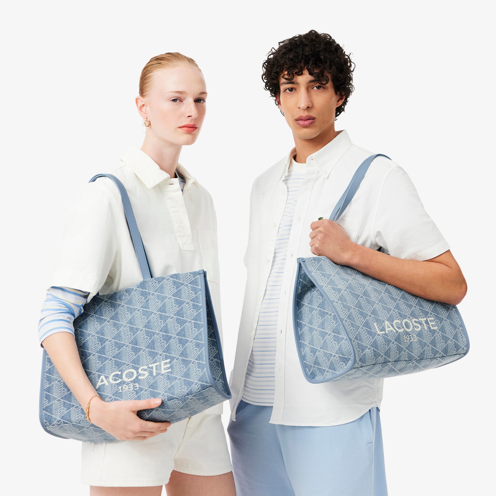 Túi Tote Lacoste Unisex Heritage Dệt Nổi Size Lớn