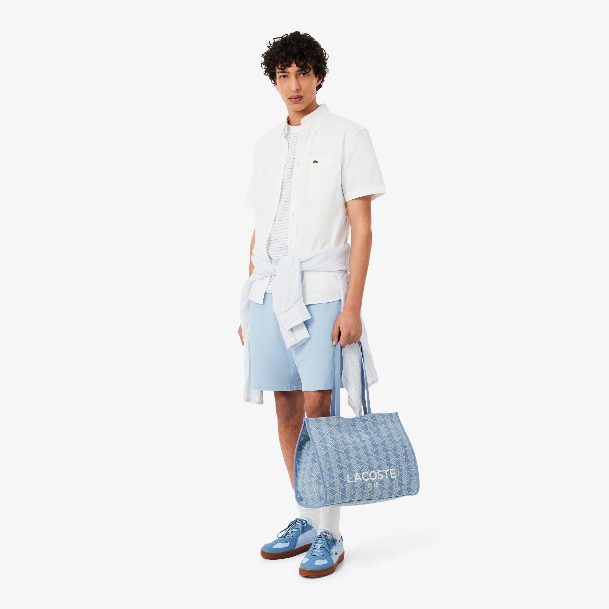 Túi Tote Lacoste Unisex Heritage Dệt Nổi Size Lớn