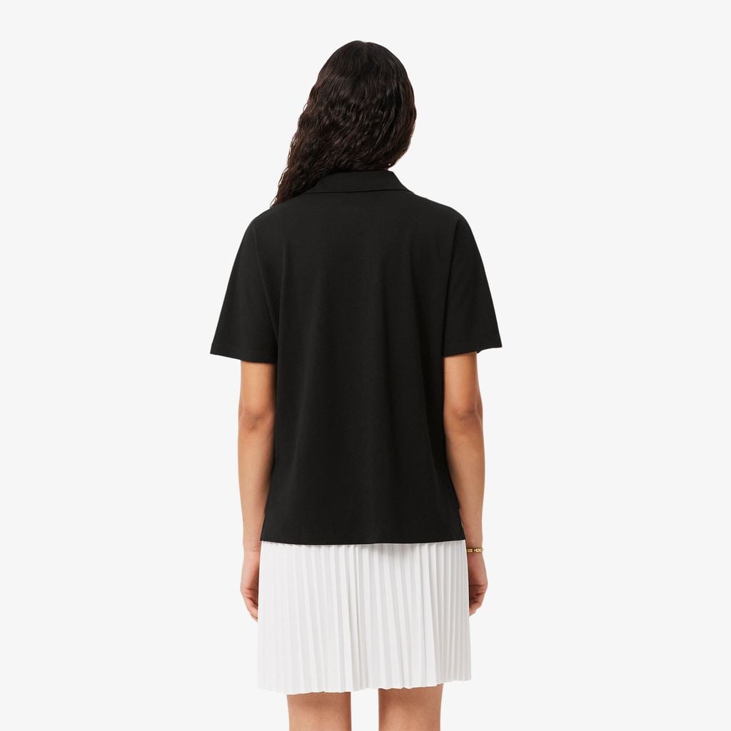 Áo Polo Lacoste Nữ Dáng Rộng Chất Liệu Piqué Mềm Mại