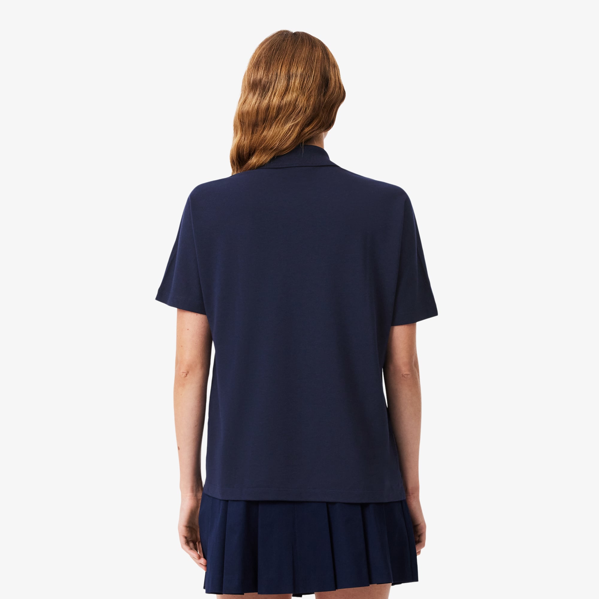Áo Polo Lacoste Nữ Dáng Rộng Chất Liệu Piqué Mềm Mại