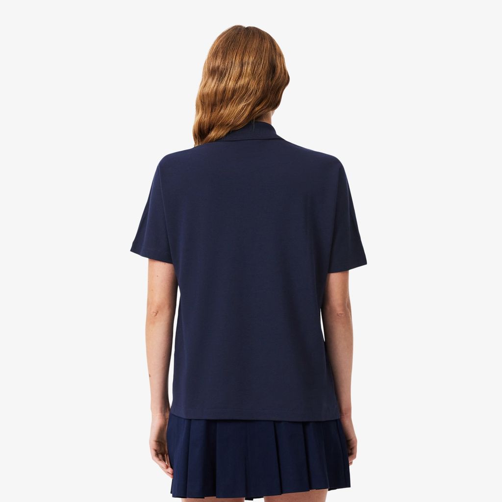 Áo Polo Lacoste Nữ Dáng Rộng Chất Liệu Piqué Mềm Mại