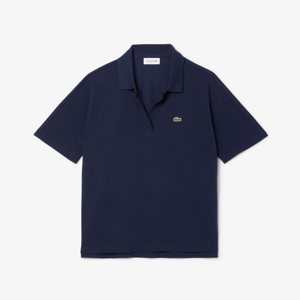 Áo Polo Lacoste Nữ Dáng Rộng Chất Liệu Piqué Mềm Mại