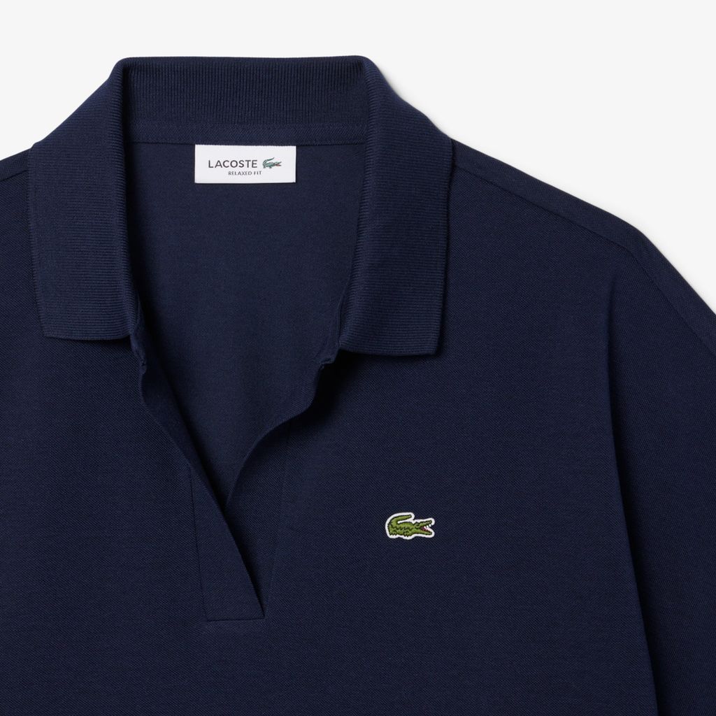 Áo Polo Lacoste Nữ Dáng Rộng Chất Liệu Piqué Mềm Mại