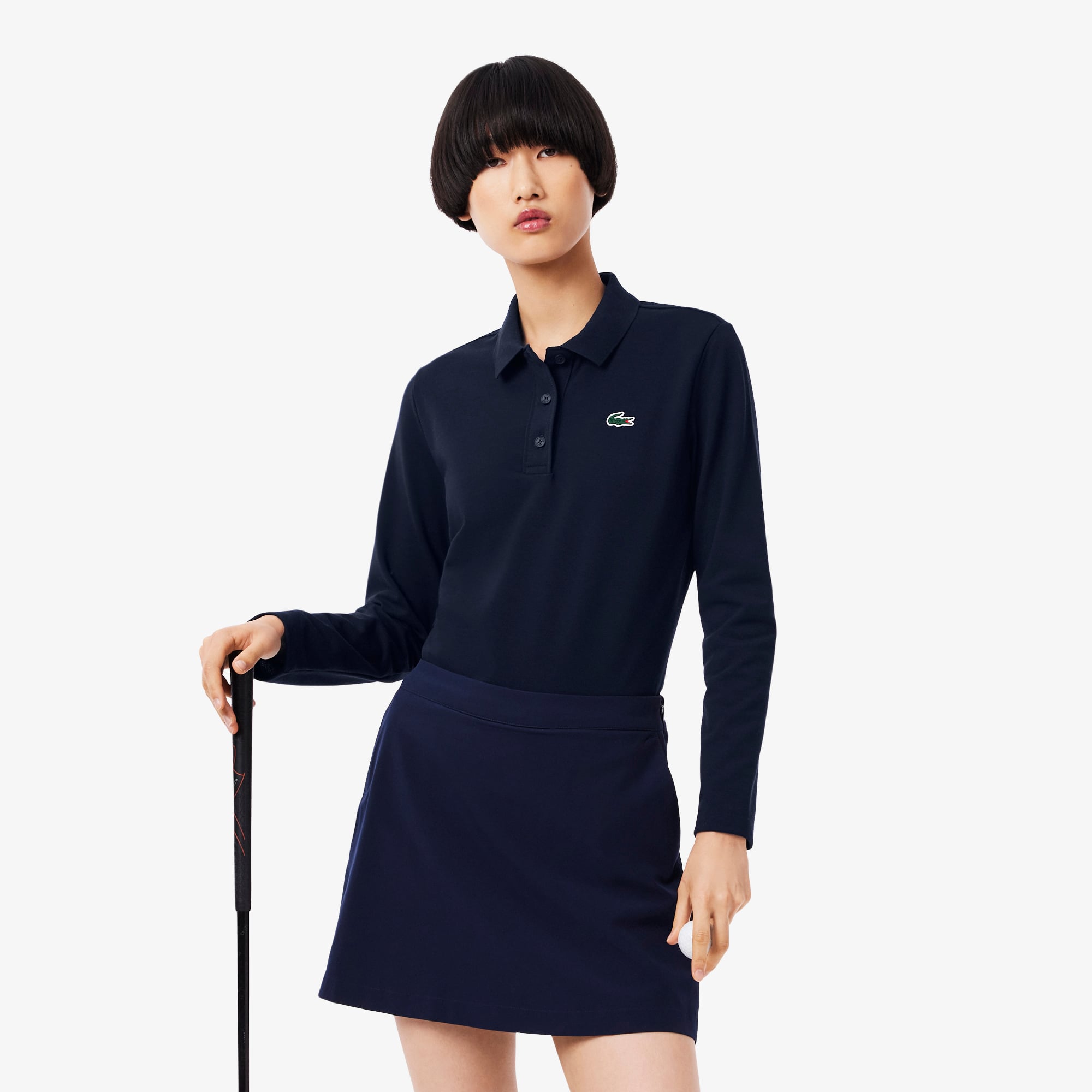 Áo Polo Golf Lacoste Nữ Dáng Suông Chống Tia Uv Điều Hòa Nhiệt Độ