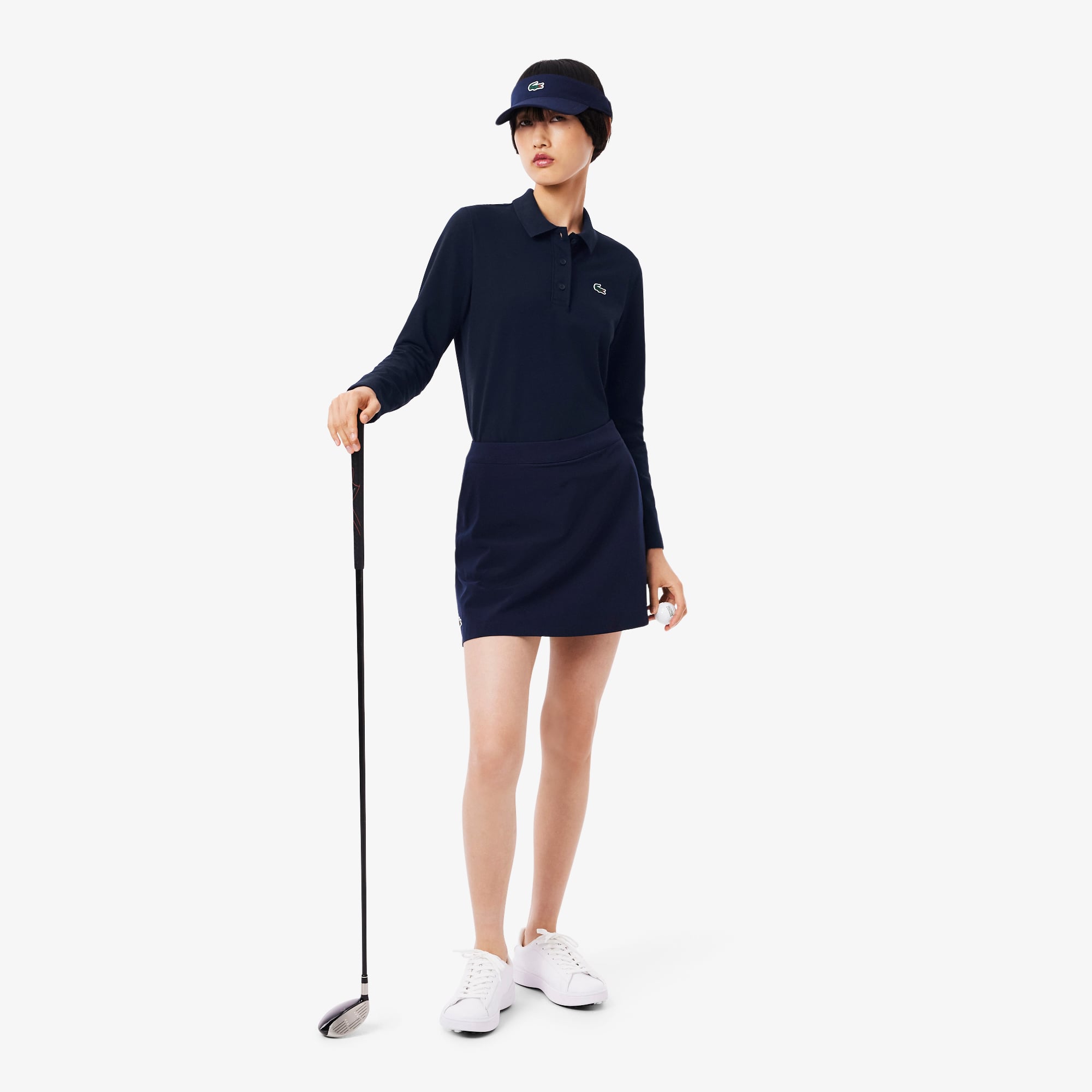 Áo Polo Golf Lacoste Nữ Dáng Suông Chống Tia Uv Điều Hòa Nhiệt Độ