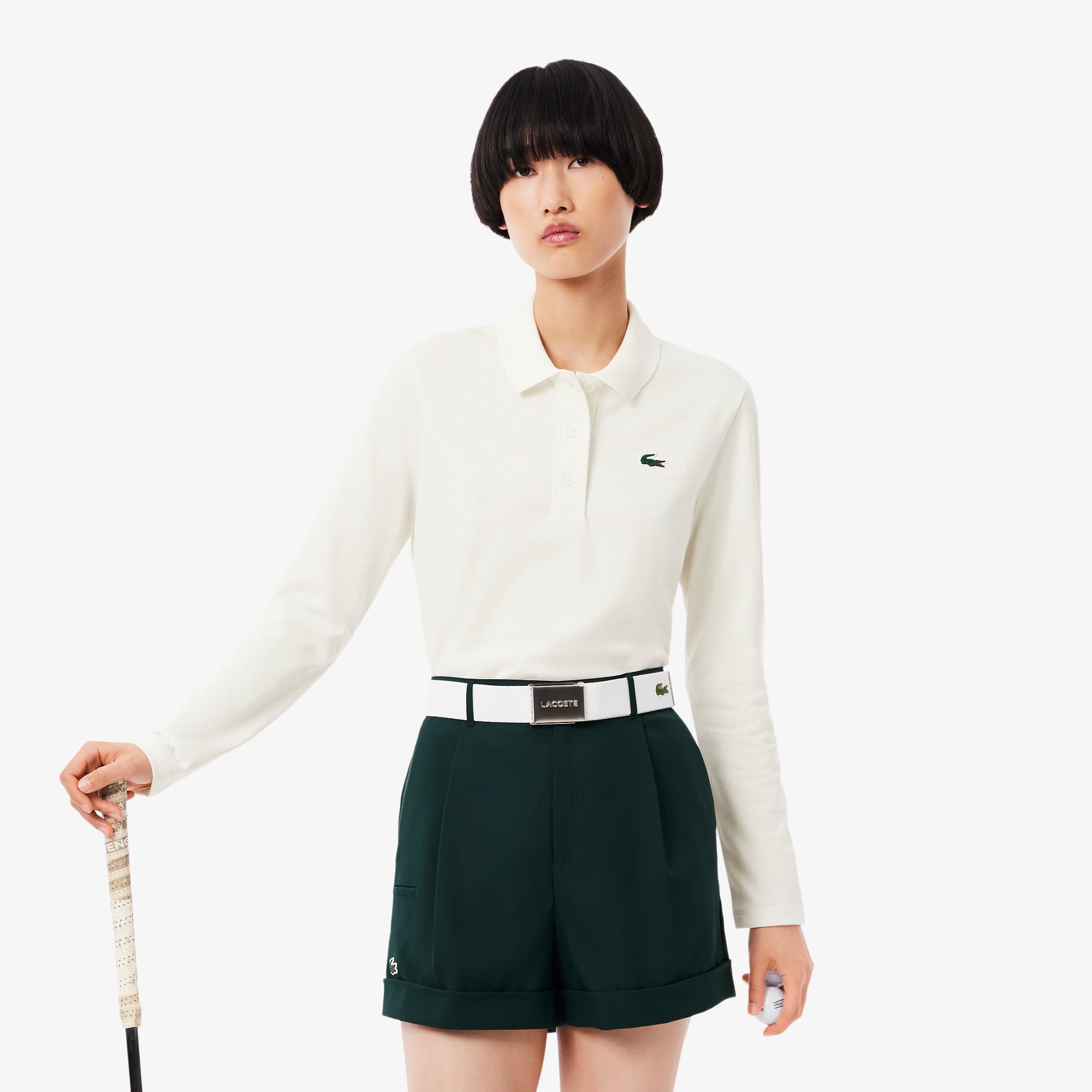 Áo Polo Golf Lacoste Nữ Dáng Suông Chống Tia Uv Điều Hòa Nhiệt Độ